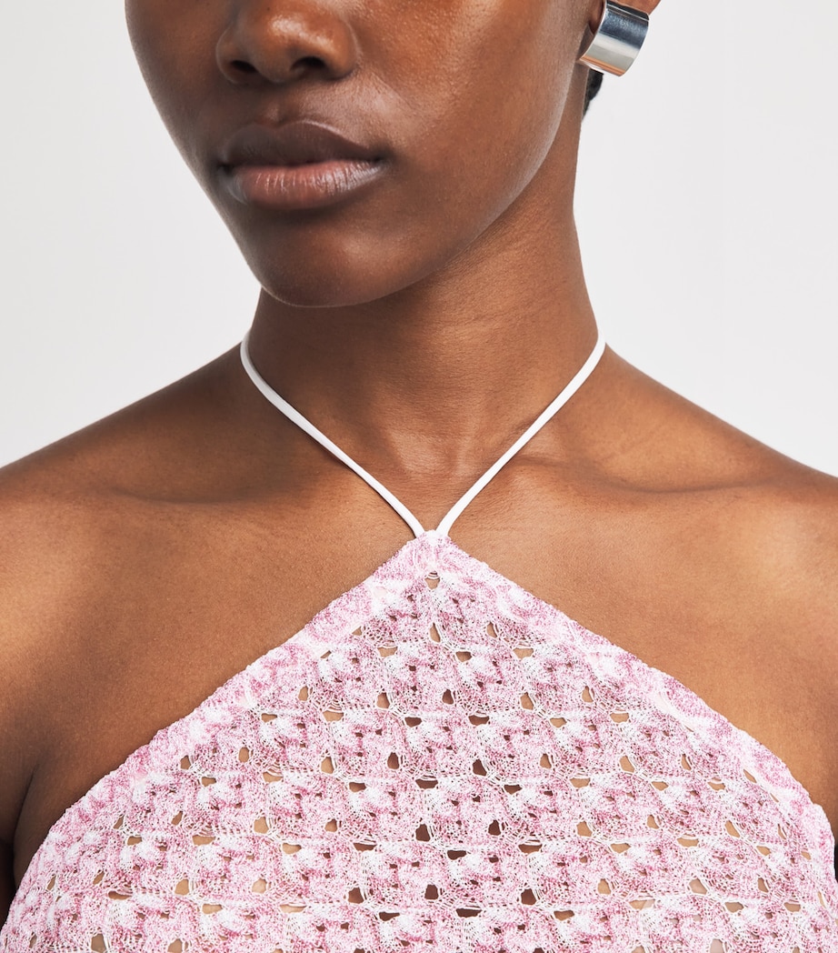 Missoni Womens Metallic Halterneck Top Pink Image 3