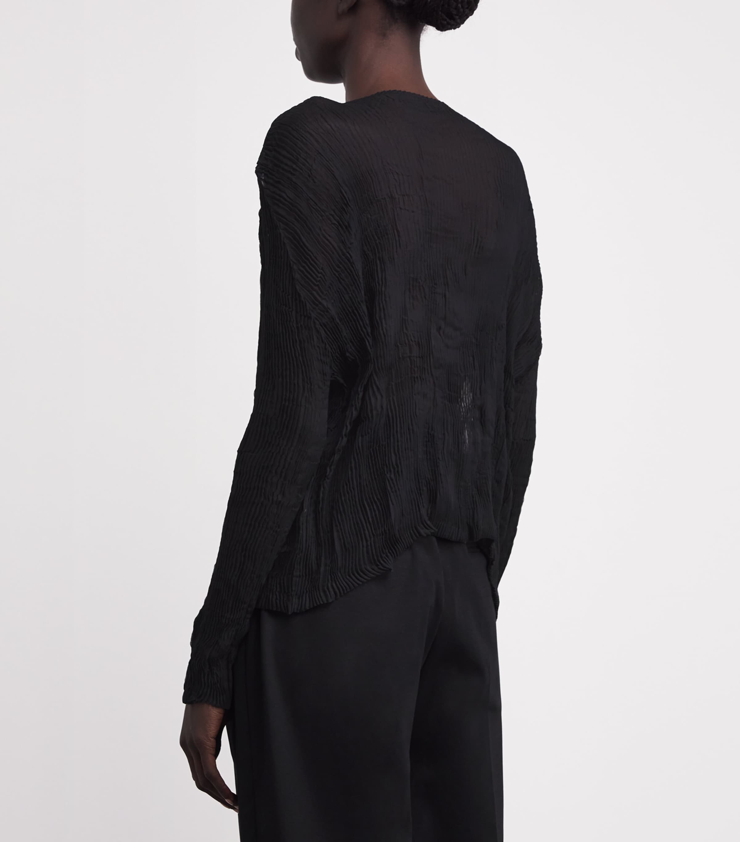 Chiffon Twist Cardigan BLACK Image 4