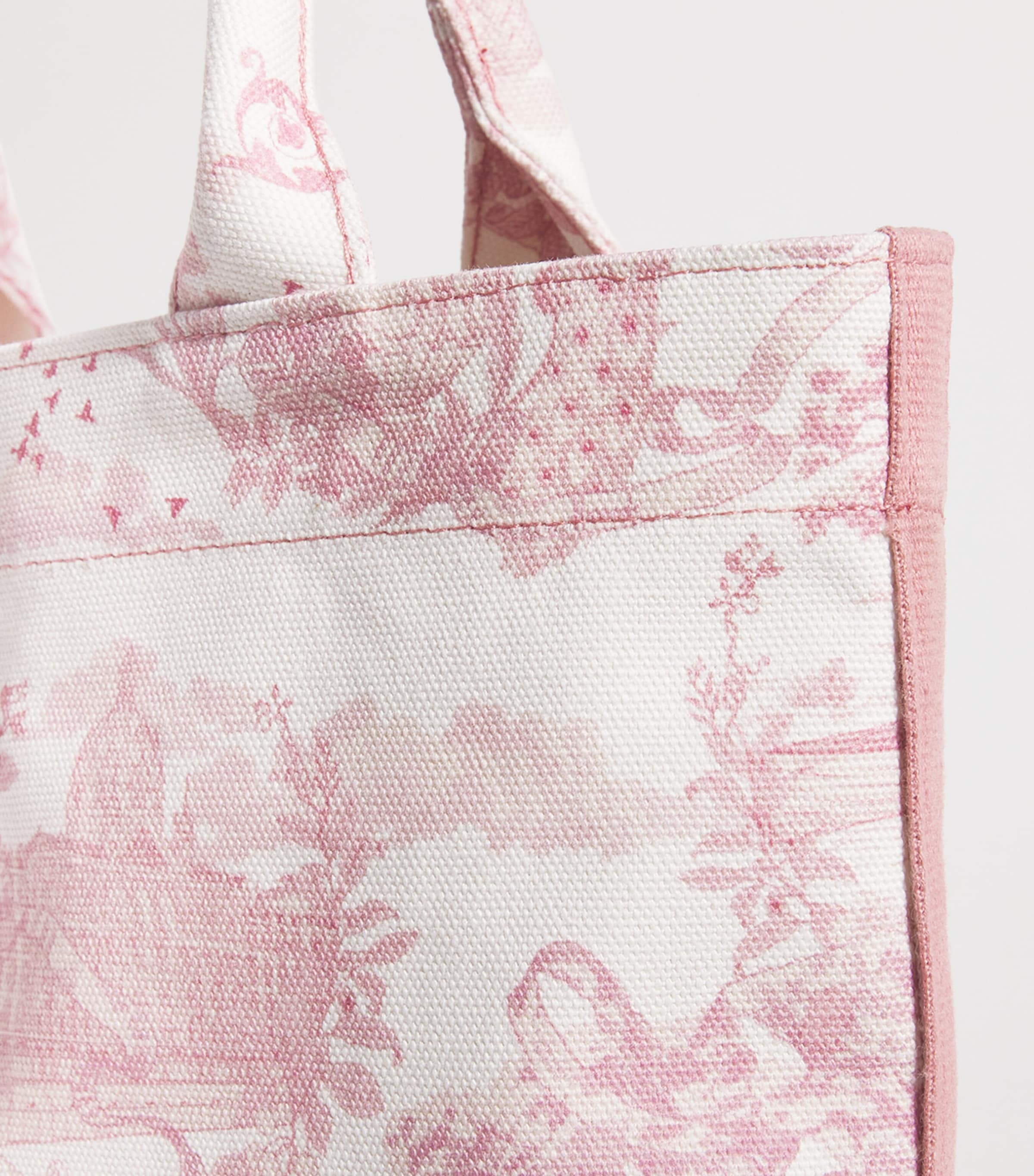 Harrods Small Toile Print Tote Bag Pink Image 3