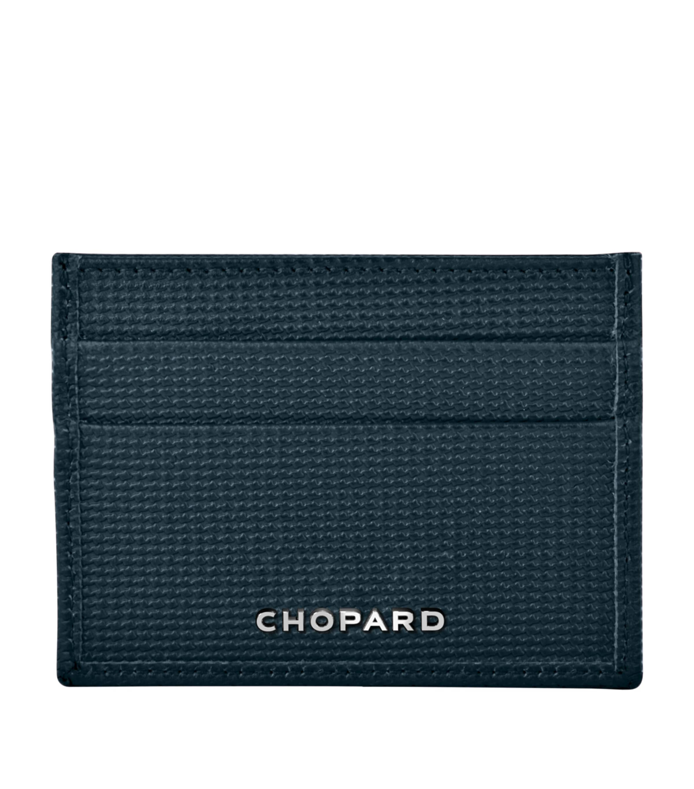 Chopard Small Leather Classic Card Holder In Gray