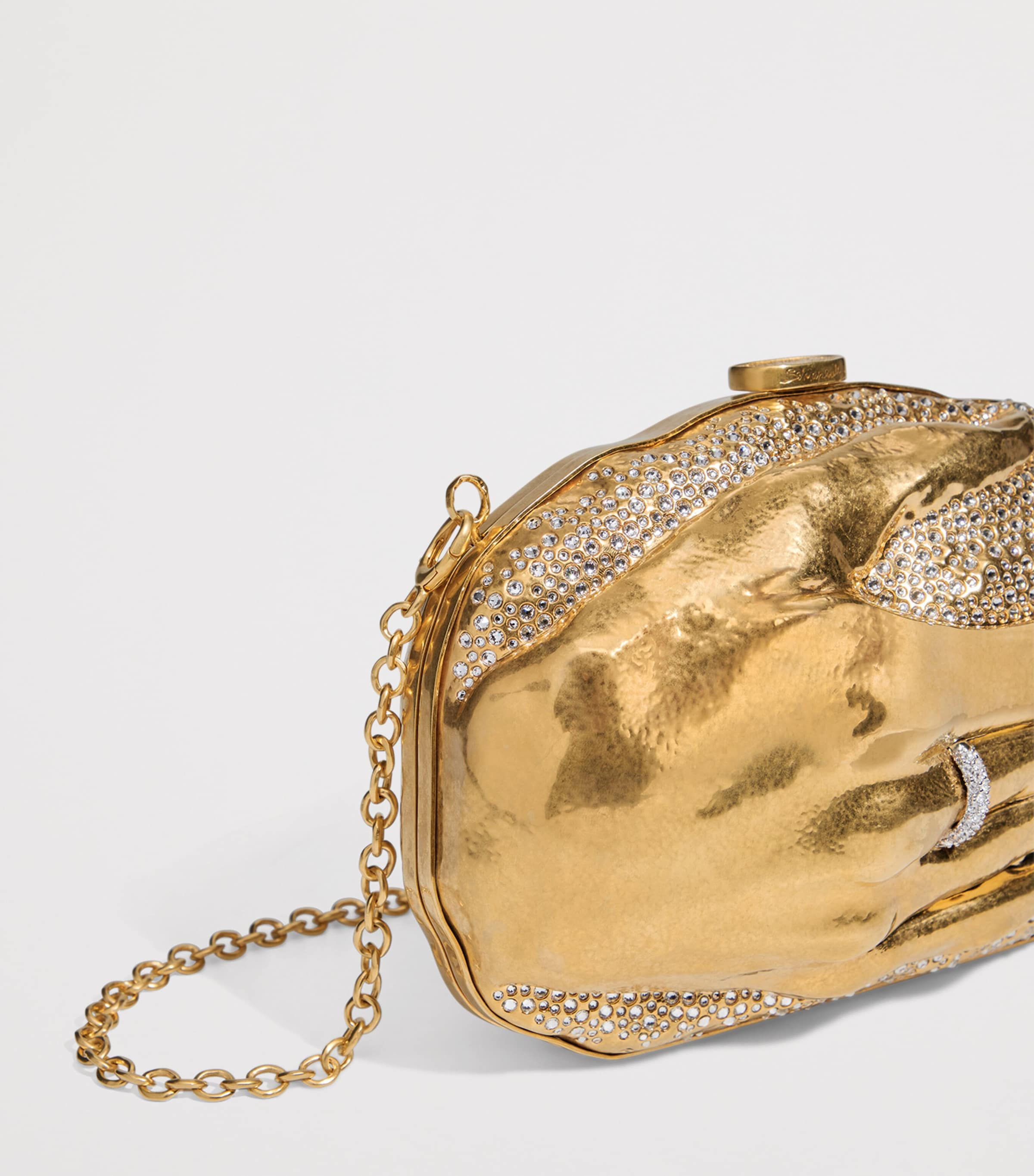 Copper Crystal-Ring Hand Clutch 001 GOLD Image 4