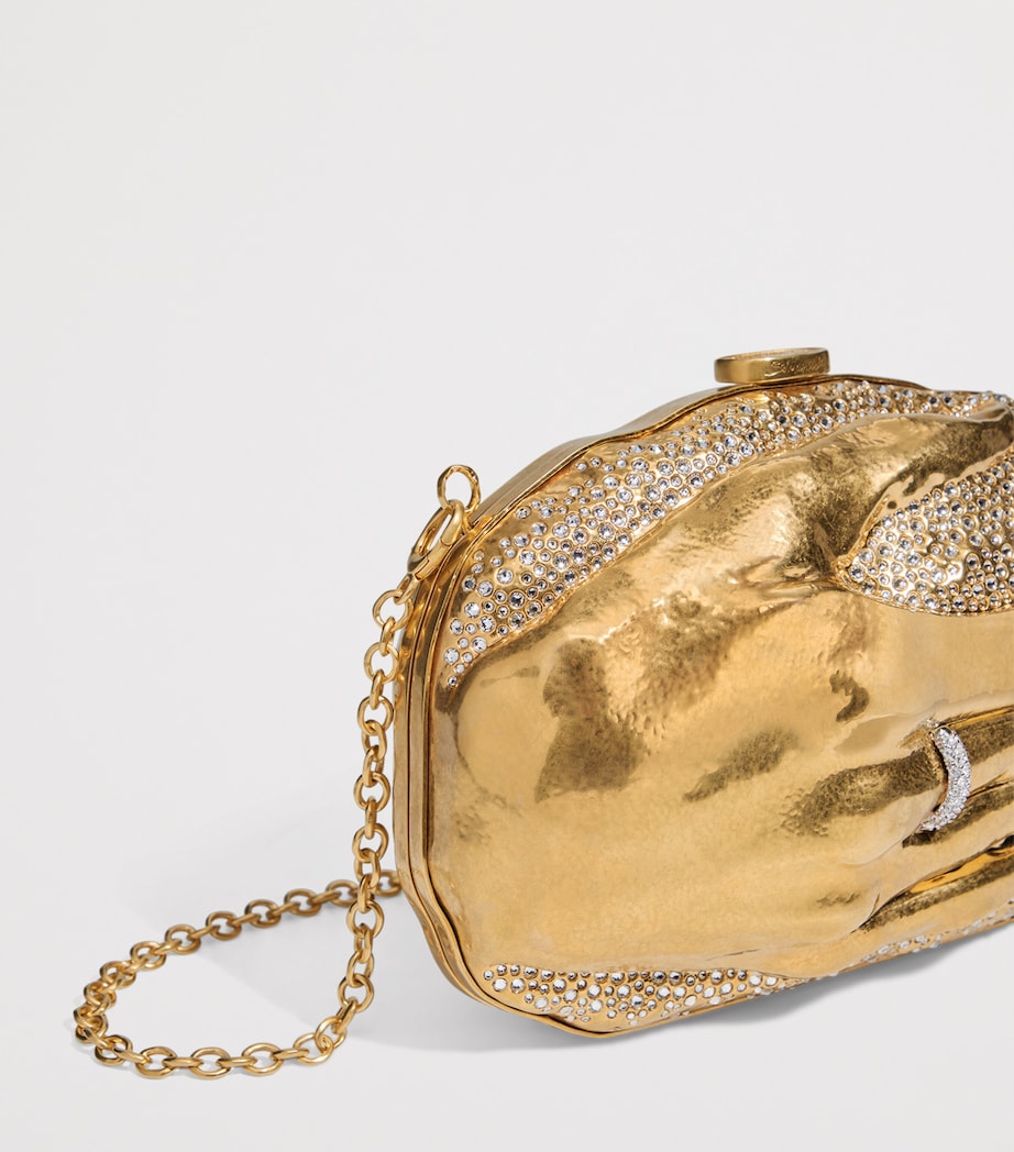 Copper Crystal-Ring Hand Clutch 001 GOLD Image 4