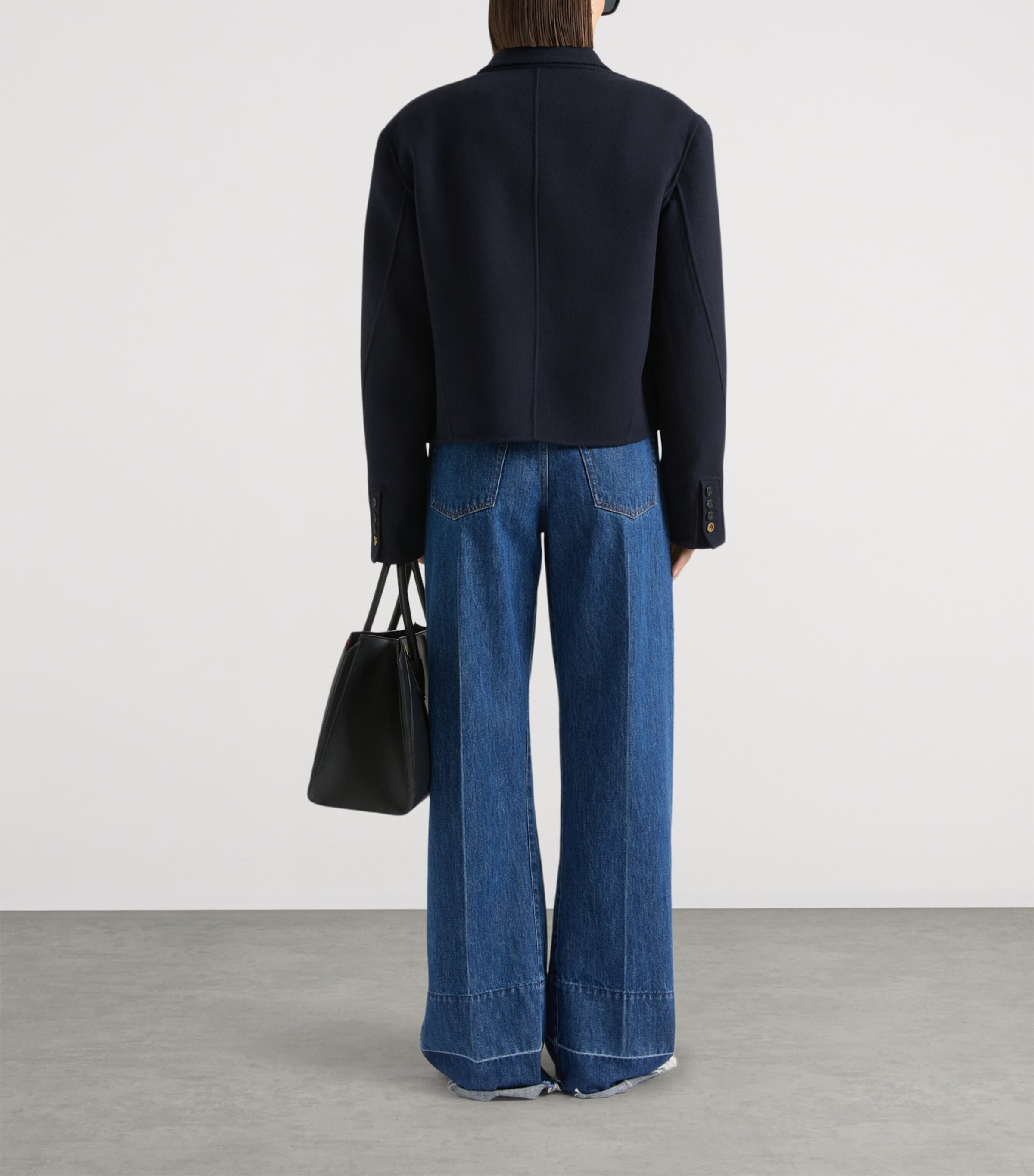 Givenchy Womens Wool-Cashmere Cropped Blazer Image 3