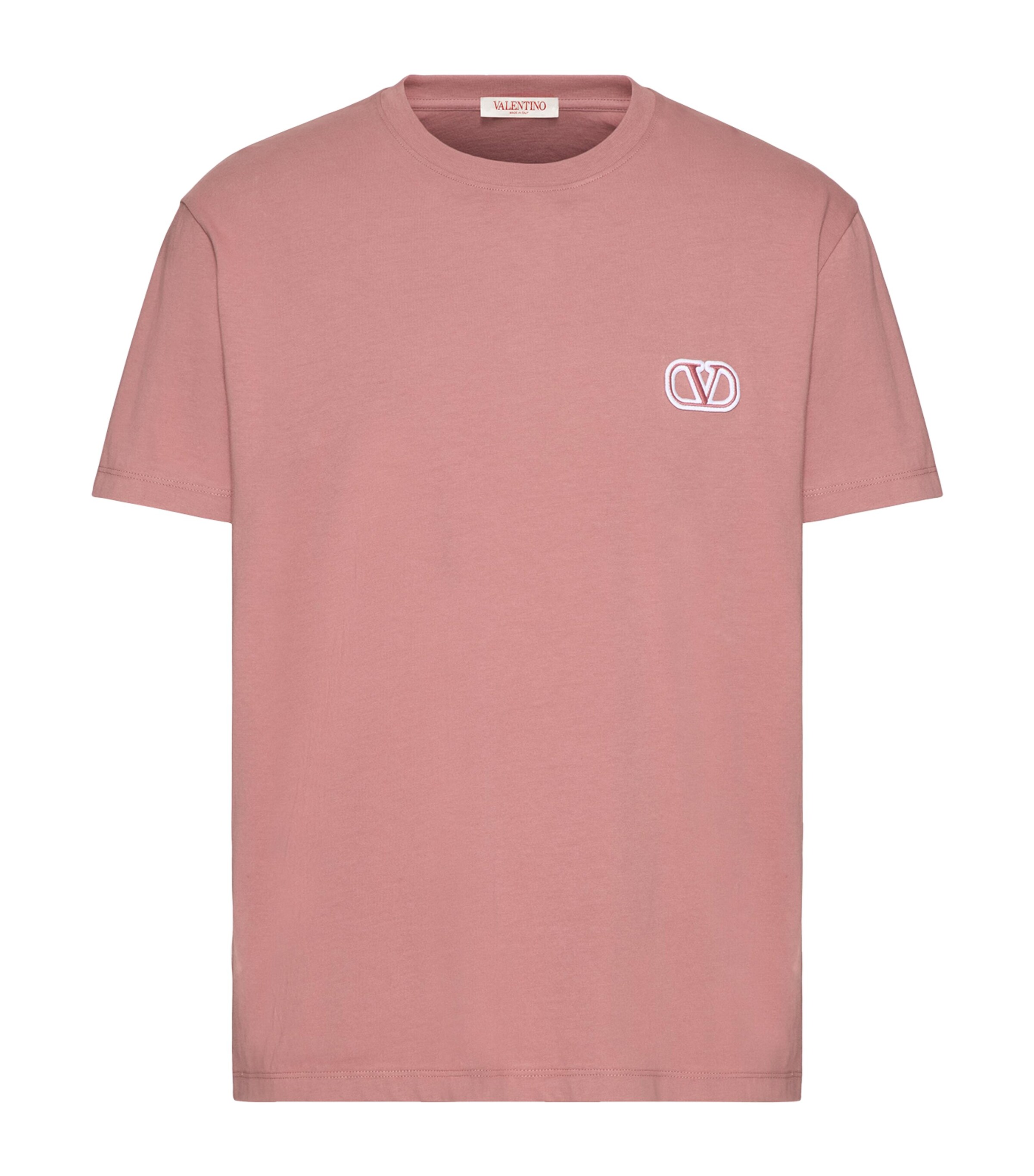 Shop Valentino Embroidered Vlogo T-shirt In Purple