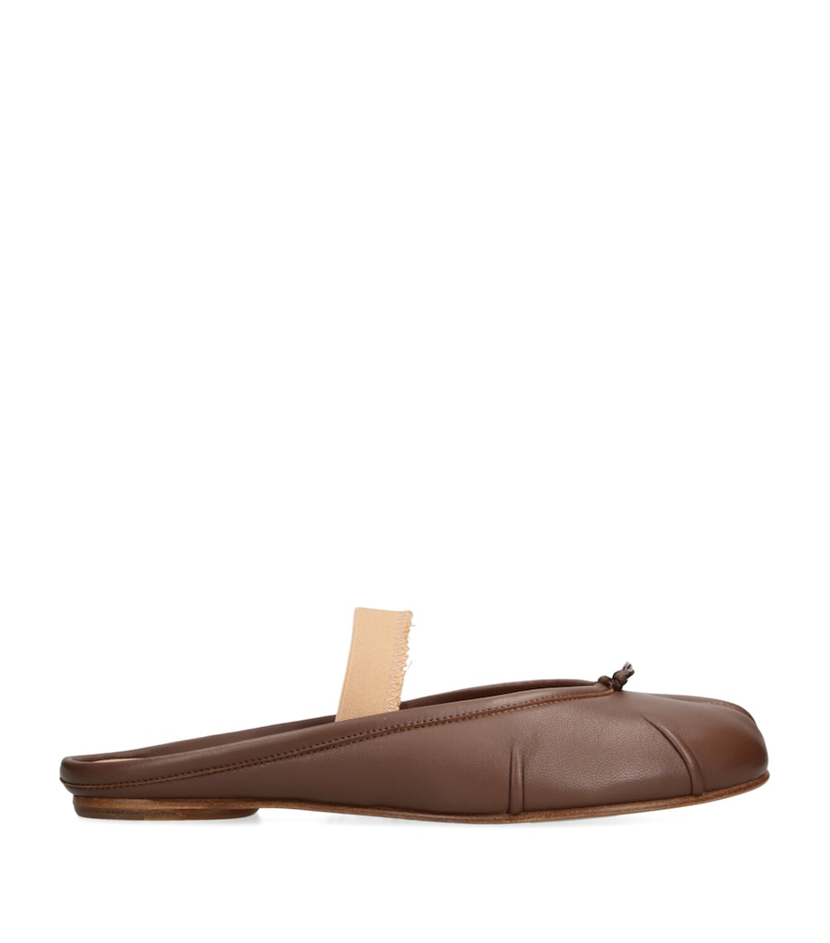 Leather Tabi Ballet Mules BROWN Image 1