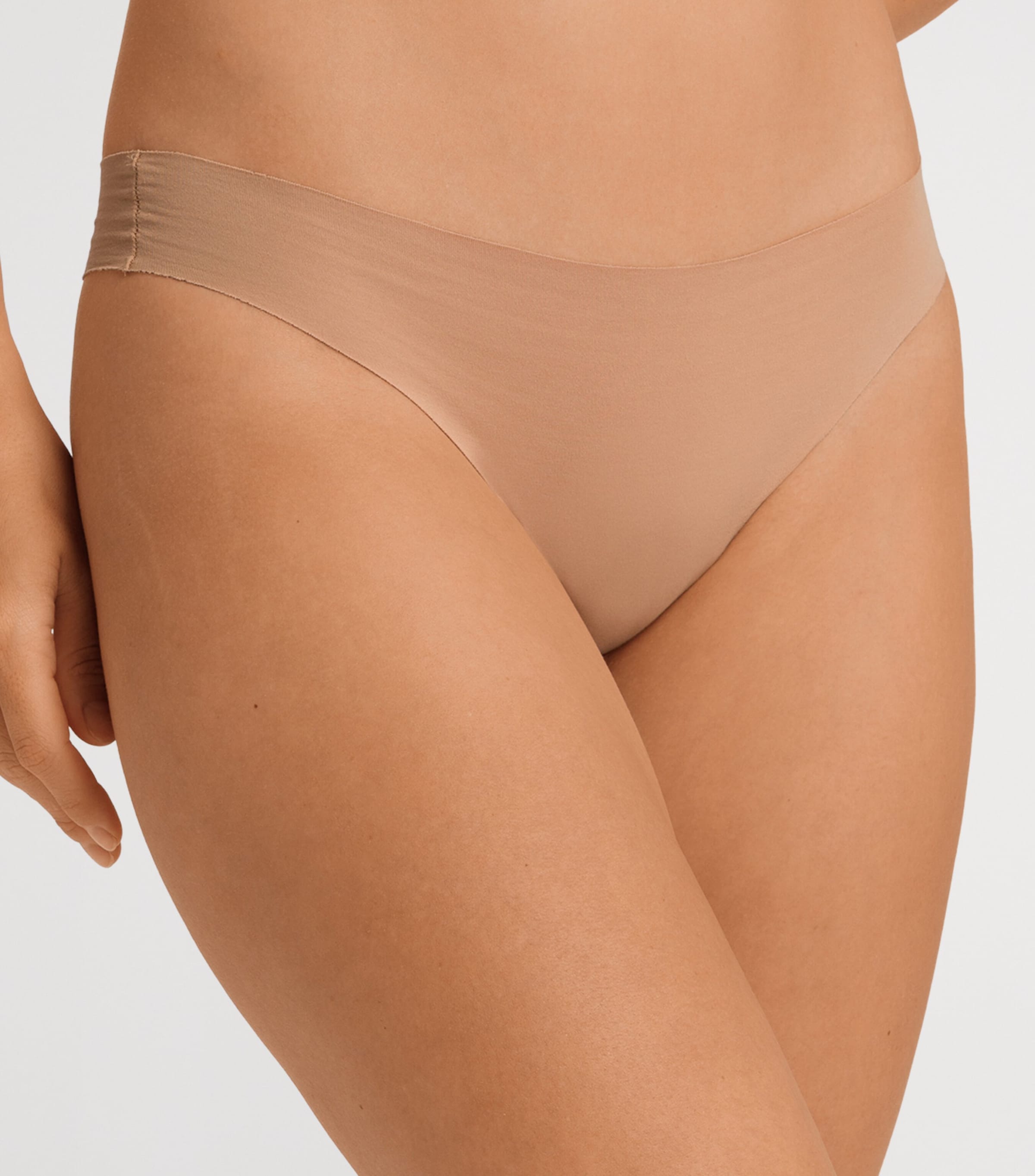 Invisible Cotton Thong BEIGE Image 2