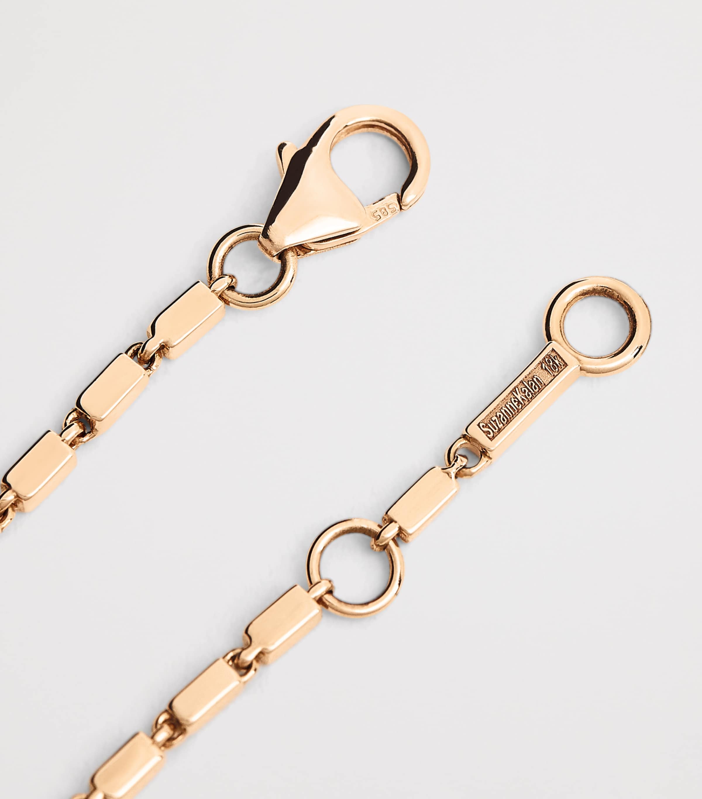 Suzanne Kalan Rose Gold and Diamond Medium Block Chain Bracelet Rg/wd Image 4