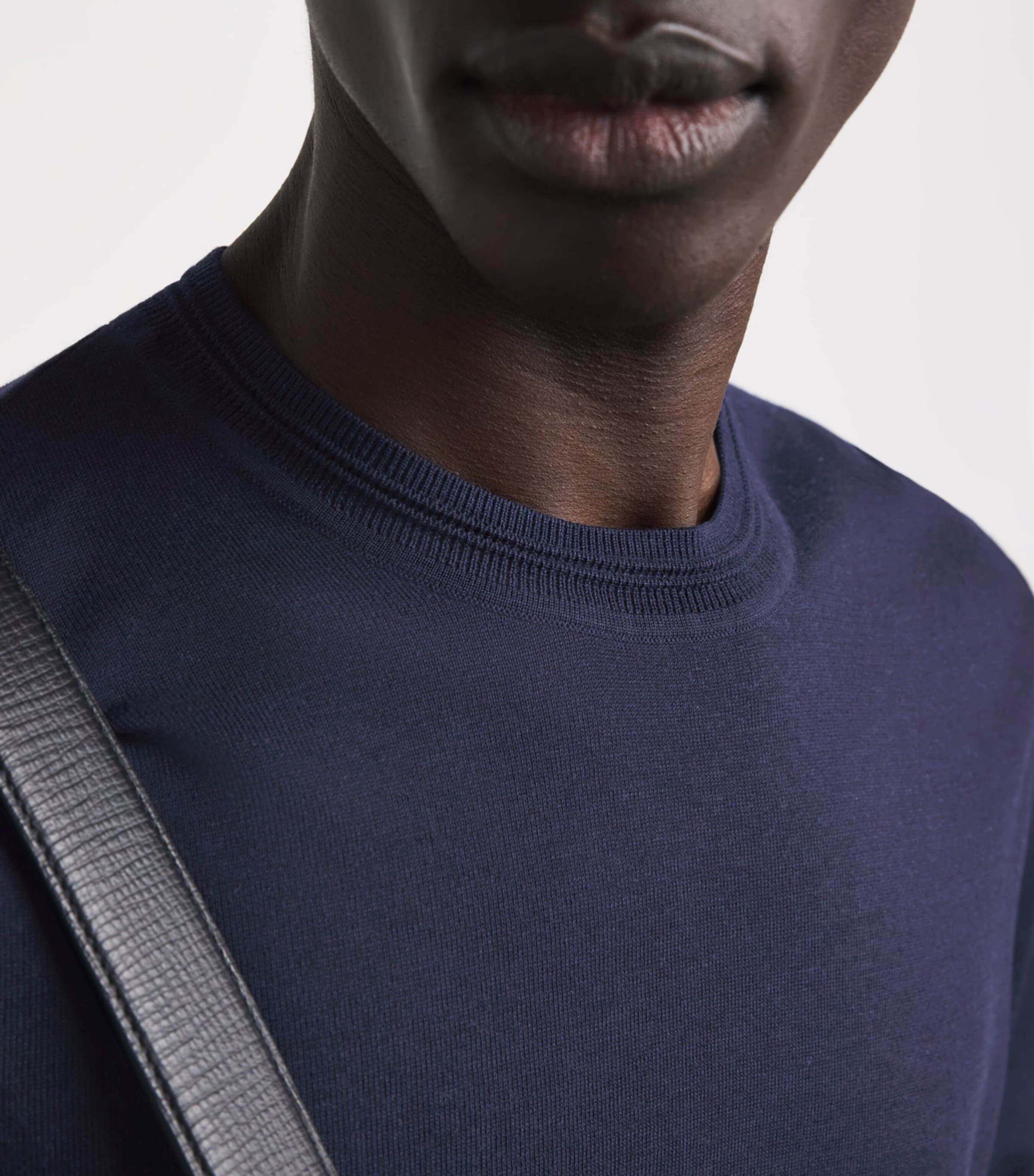 Pal Zileri Mens Knitted T-Shirt Blue Navy Image 3