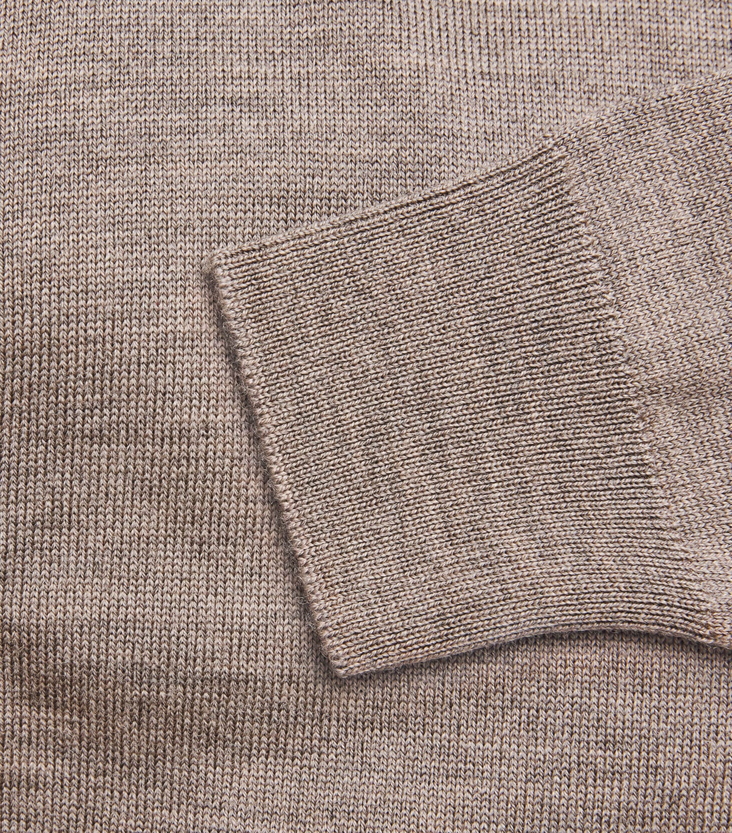 Extra Fine Merino Wool Claygate Zip-Up Sweater MUSHROOM Image 5