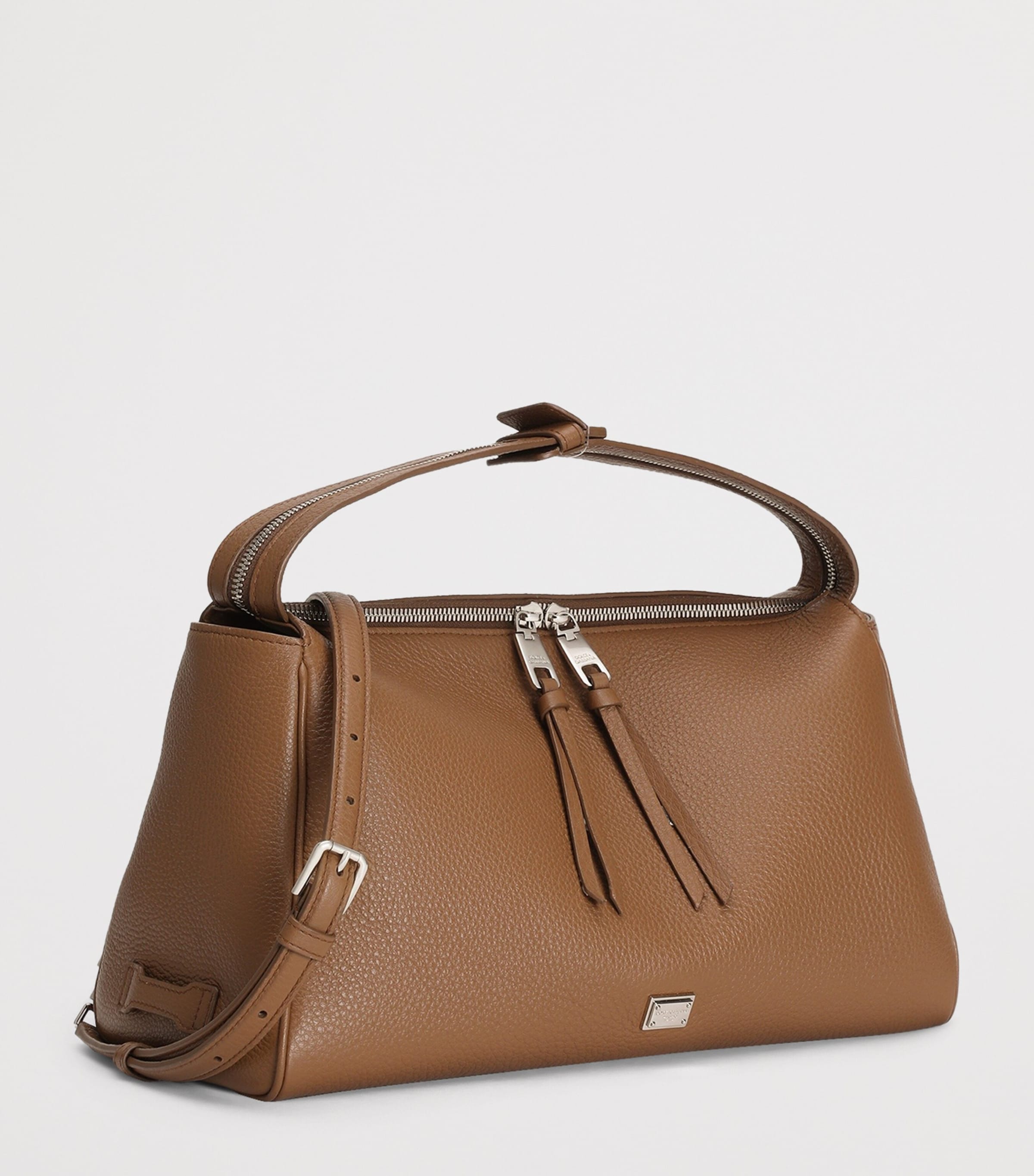Dolce&Gabbana Calfskin Vittoria Shoulder Bag Caramello Image 5