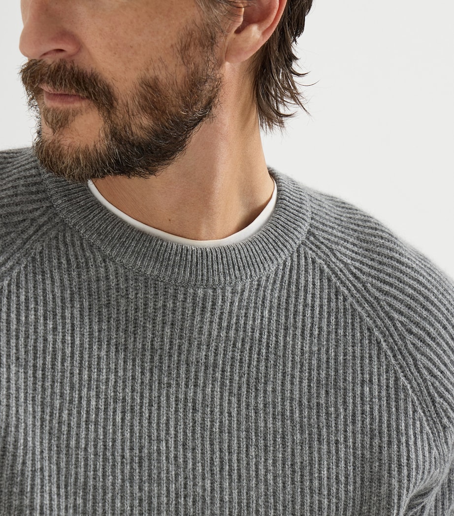 Brunello Cucinelli Mens Cashmere Ribbed Sweater Image 6