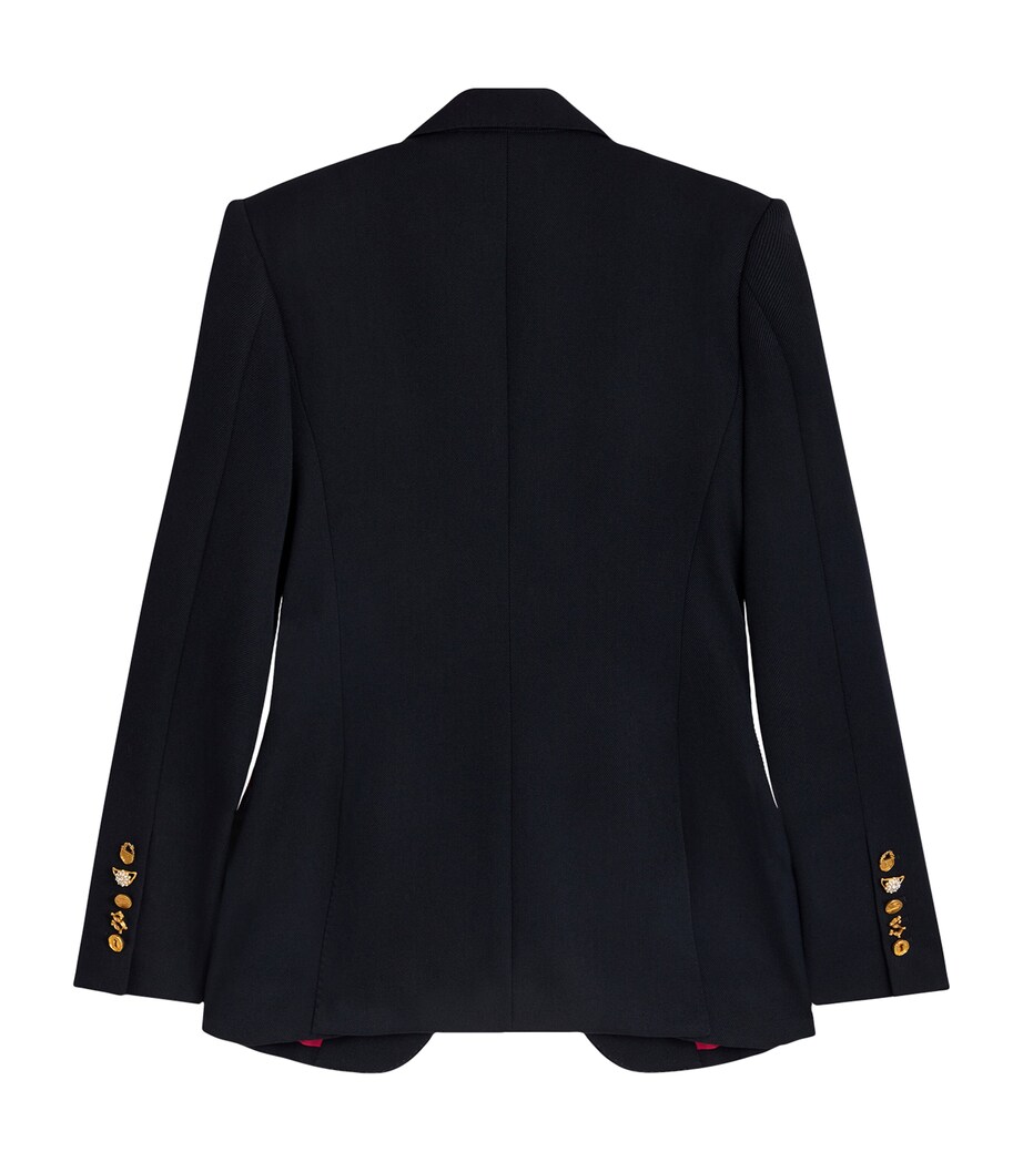 Schiaparelli Womens Wool Measuring Tape Blazer Navy Image 5