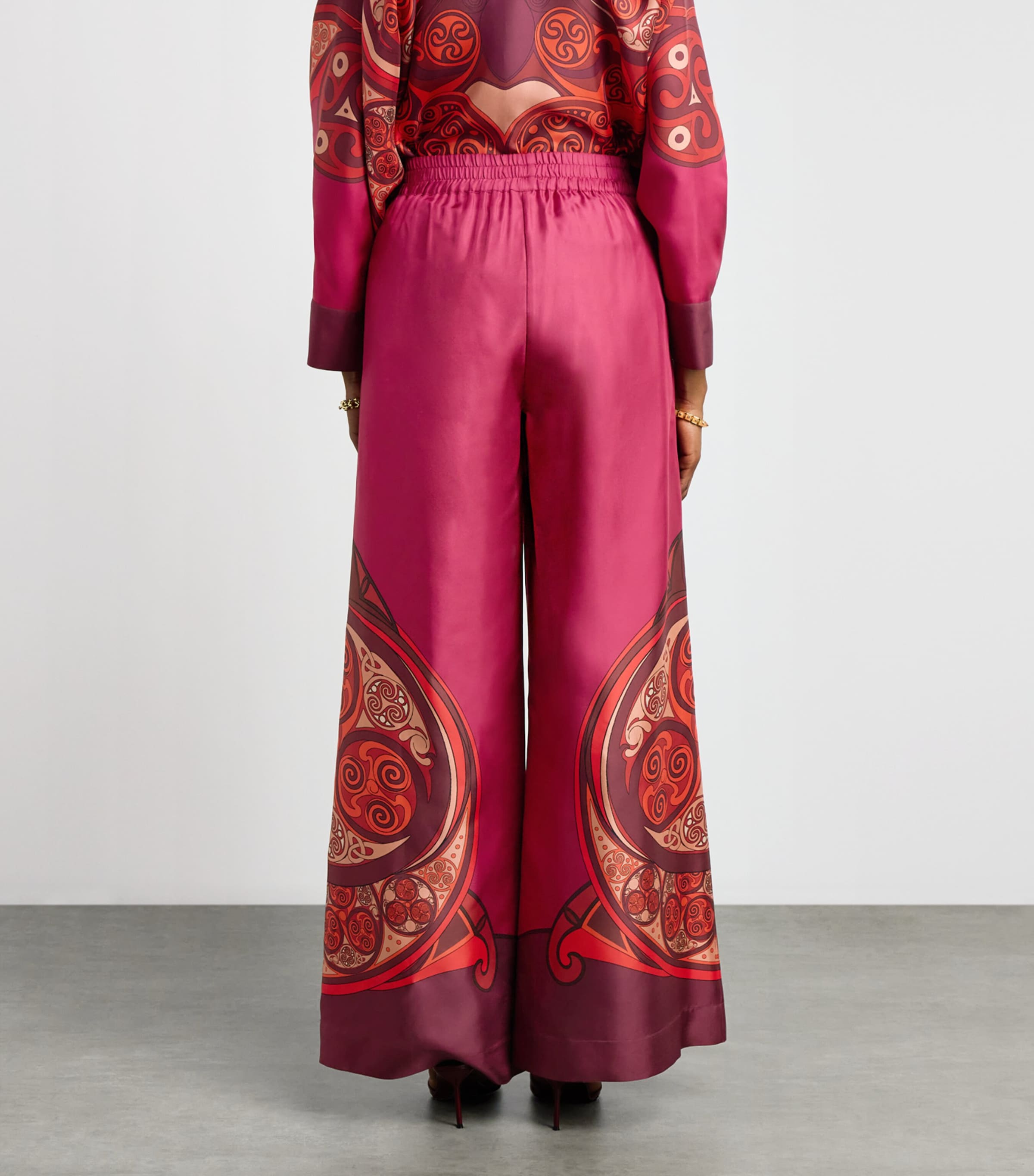 La Doublej Womens Silk Palazzo Placée Wide-Leg Trousers Alchemy Placee Image 5