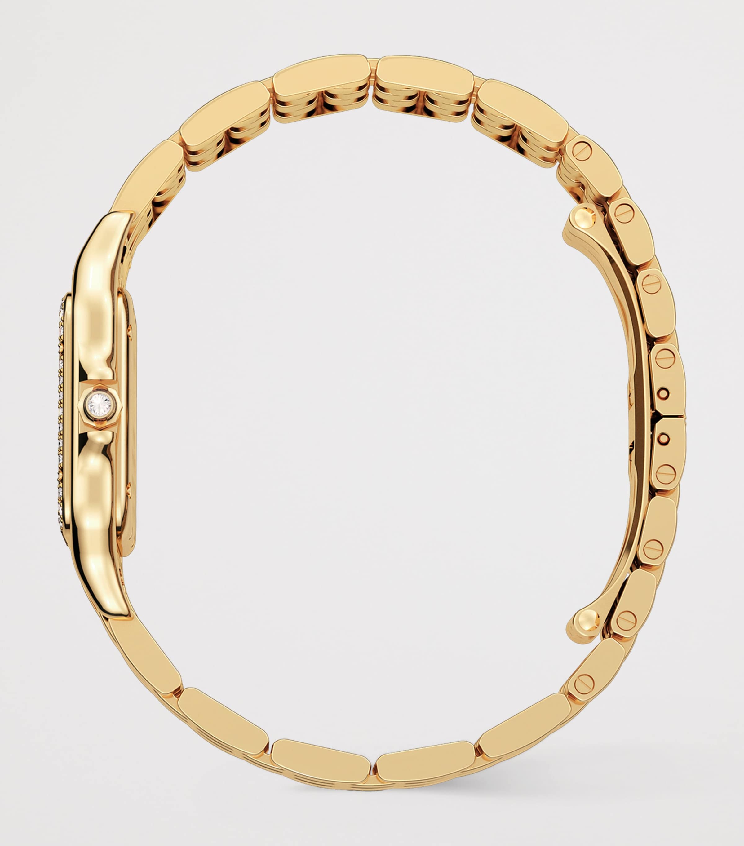 Cartier Medium Yellow Gold and Diamond Panthère de Cartier Watch Silvered Image 5