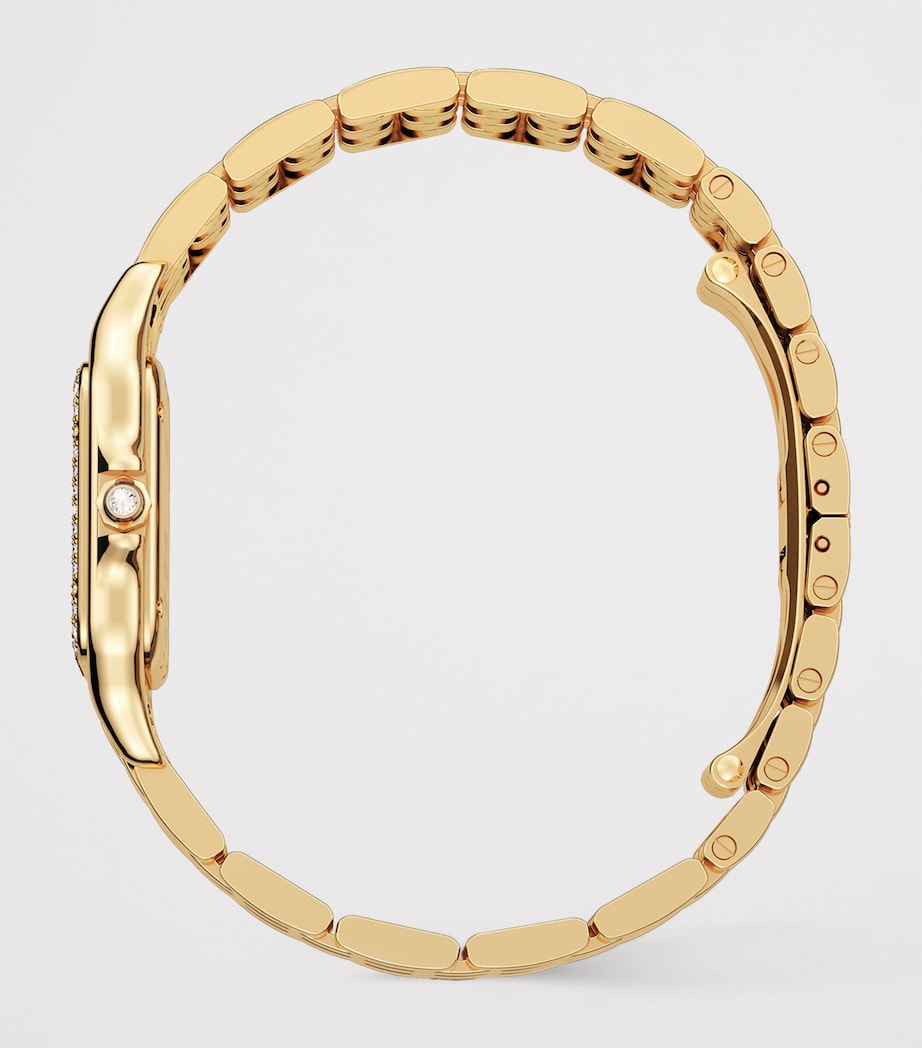 Cartier Medium Yellow Gold and Diamond Panthère de Cartier Watch Silvered Image 5
