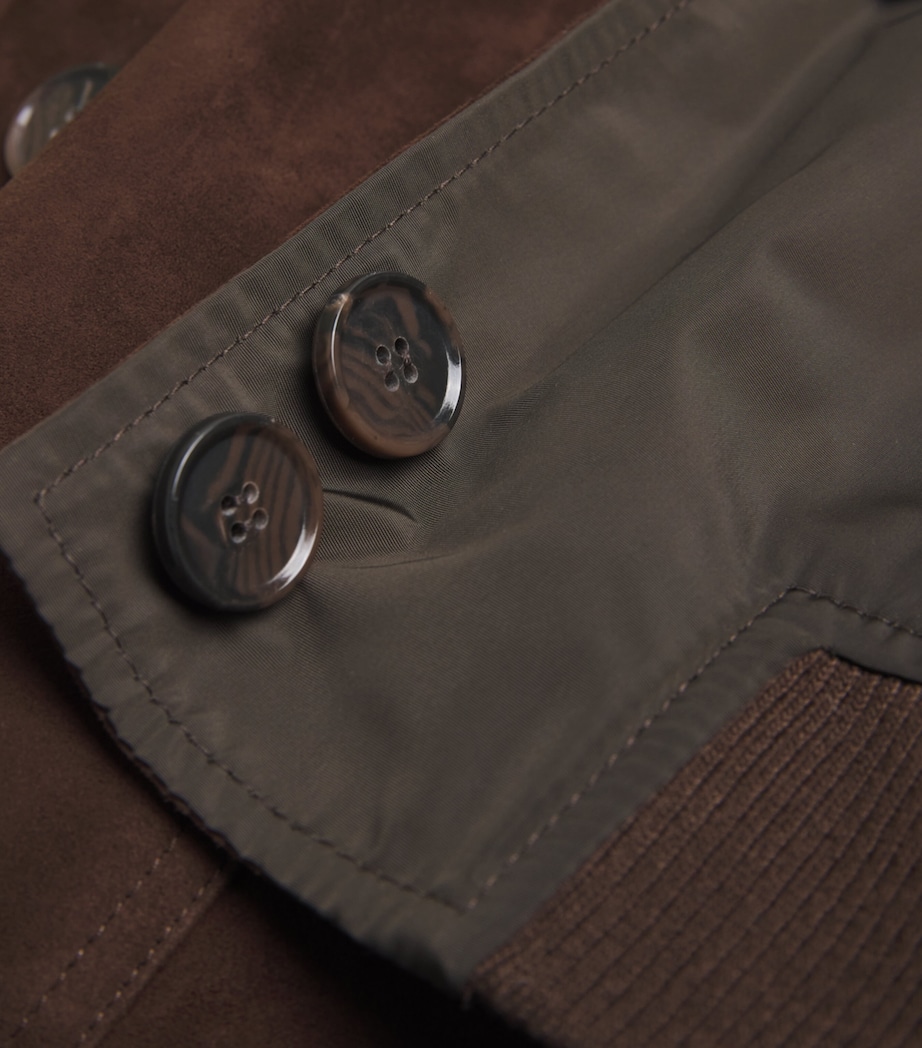Arma Mens Lamb Suede Tomme Reversible Jacket Mud Brown Image 7