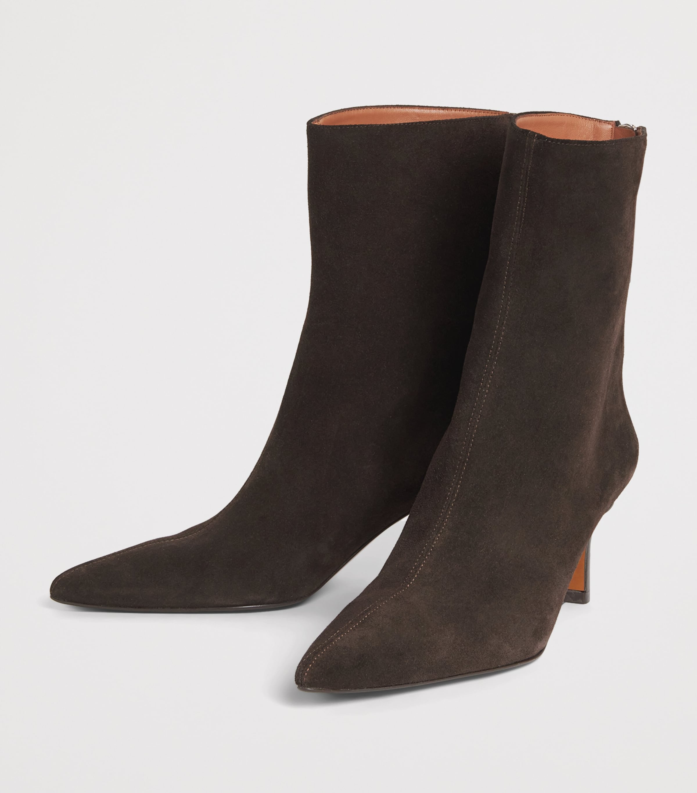 Suede Ankle Boots 75 DARK BROWN Image 3