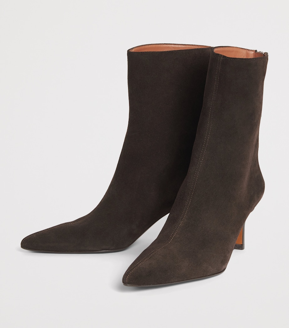 Suede Ankle Boots 75 DARK BROWN Image 3