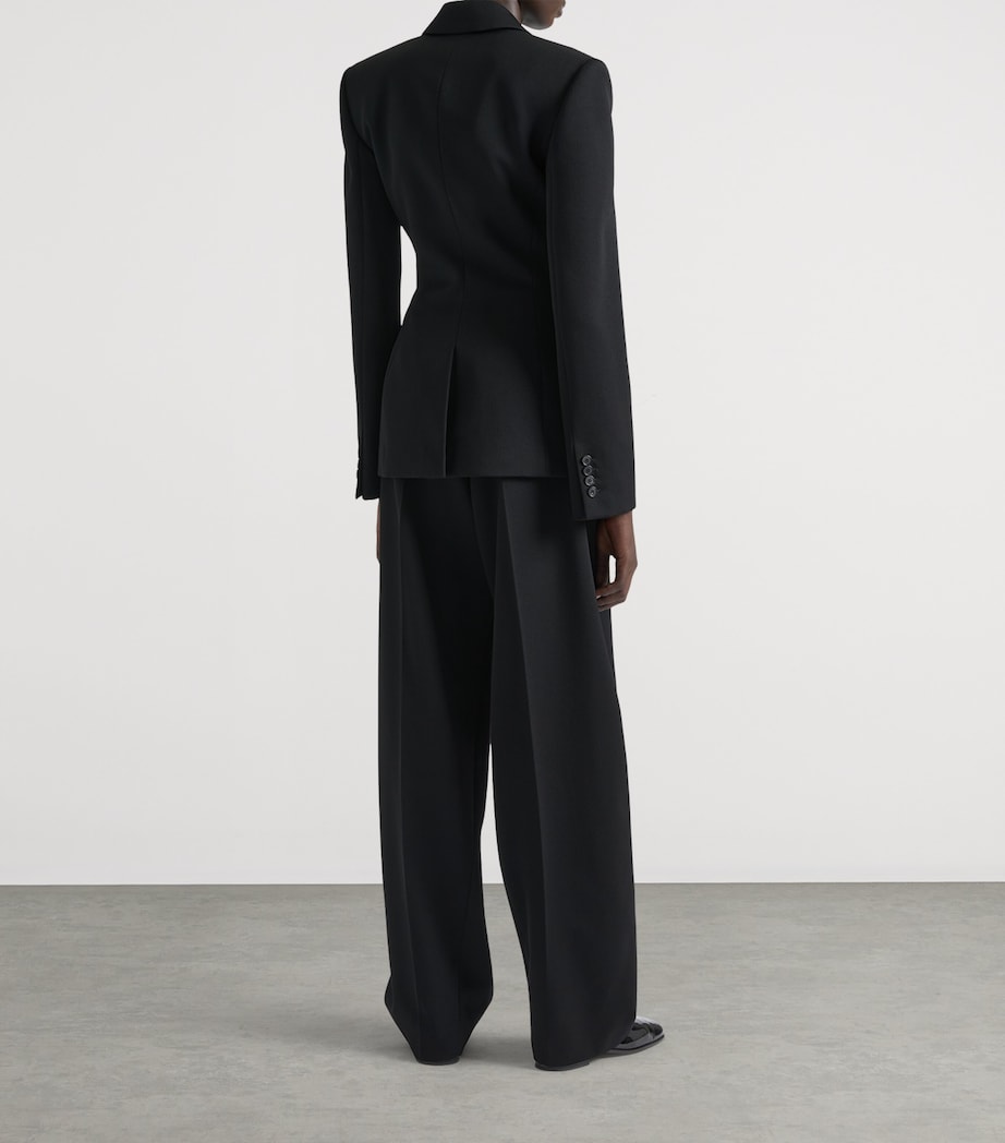 Wool Double-Breasted Jacket BLACK Image 3