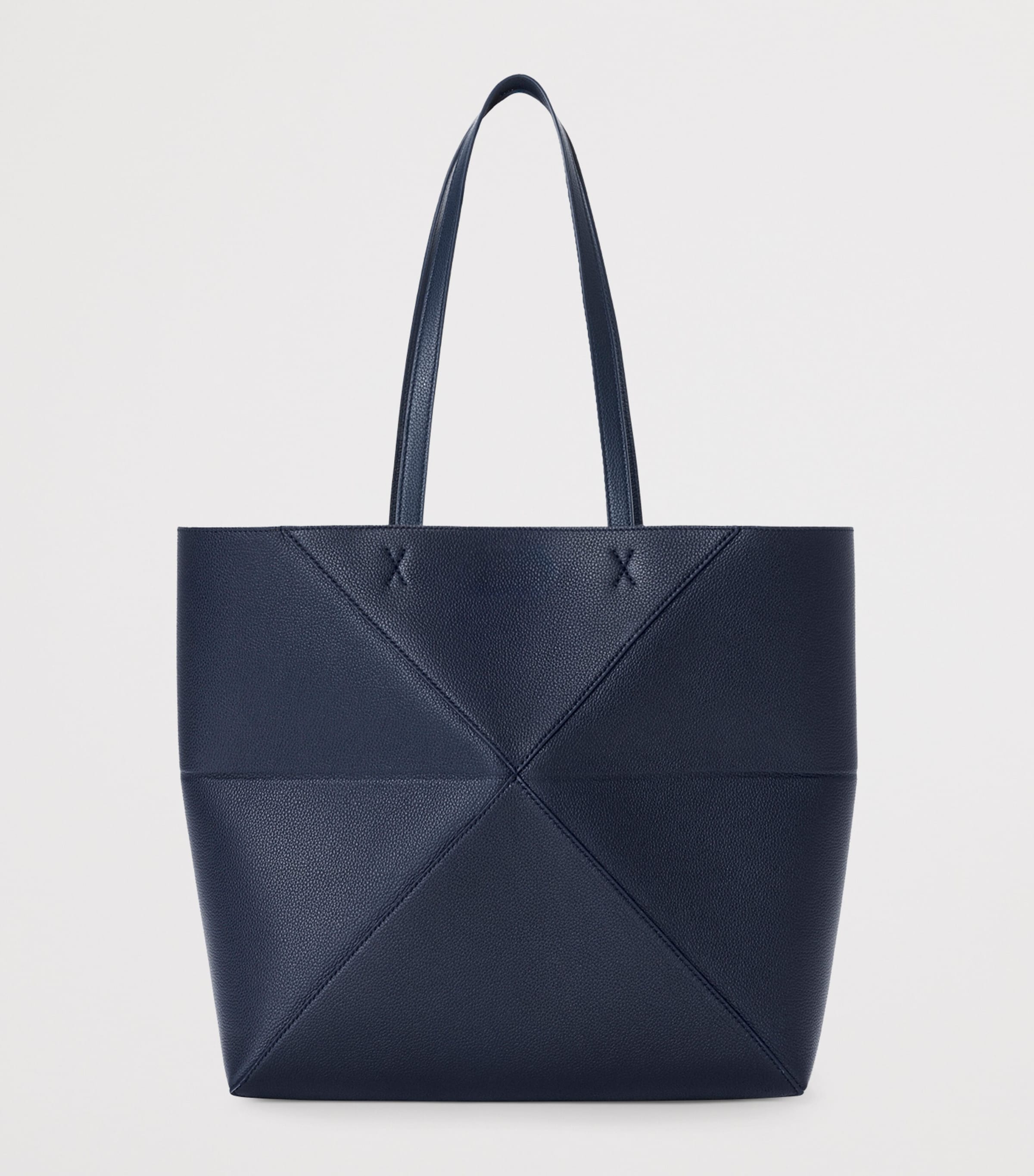 LOEWE Medium Leather Puzzle Fold Tote Bag Deep Navy Image 4