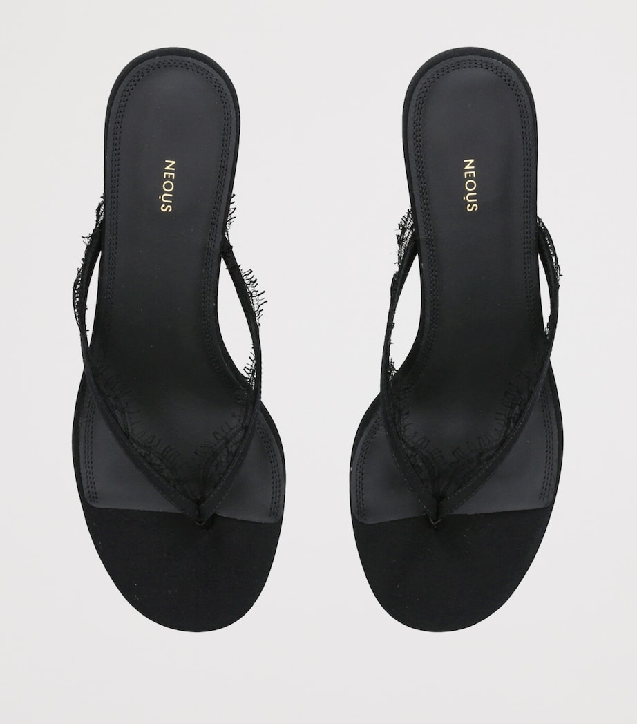 Lace-Trim Kalliope Sandals 40 BLACK Image 4