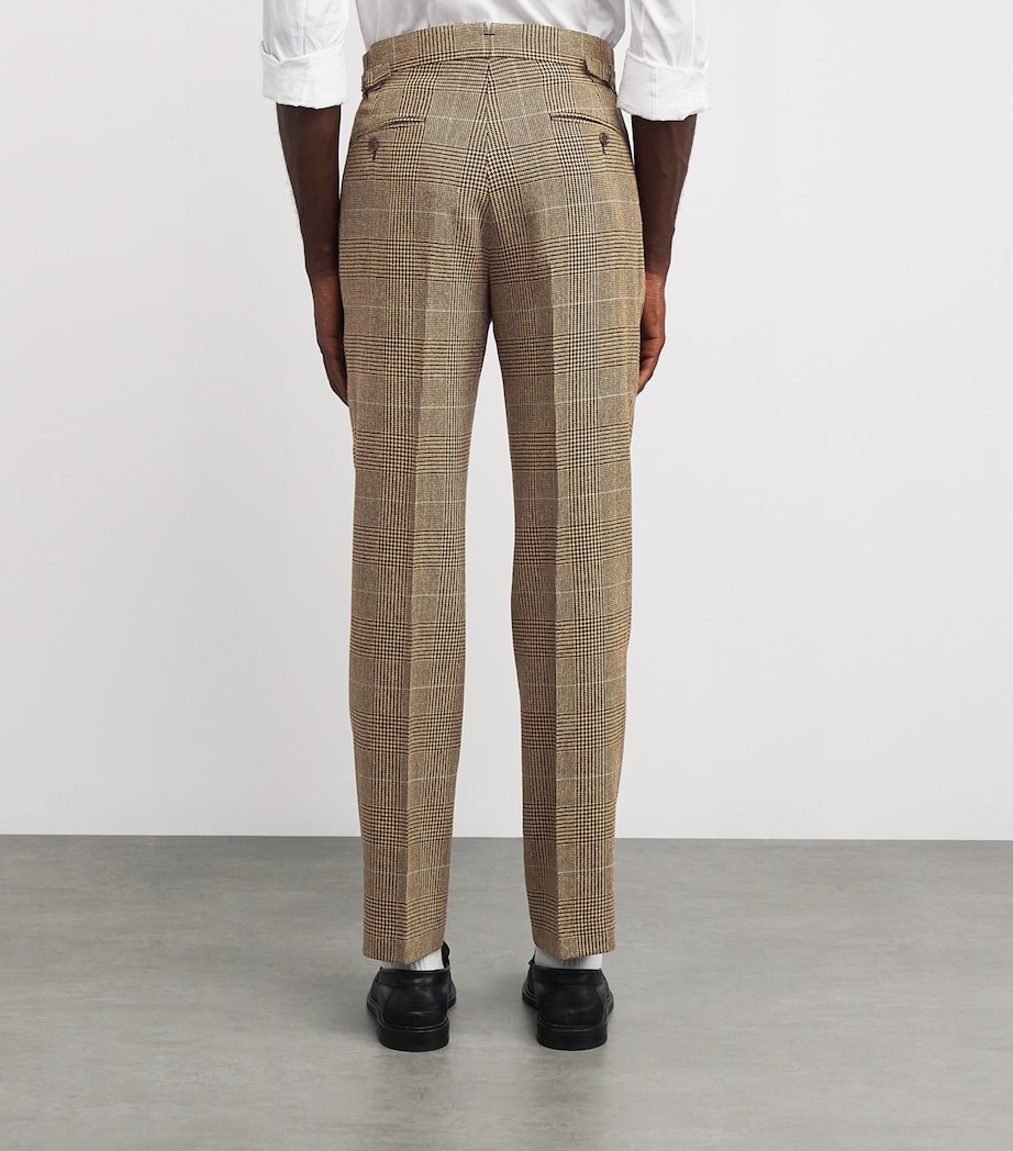Wool Silk-Blend Tailored Trousers BROWN Image 4