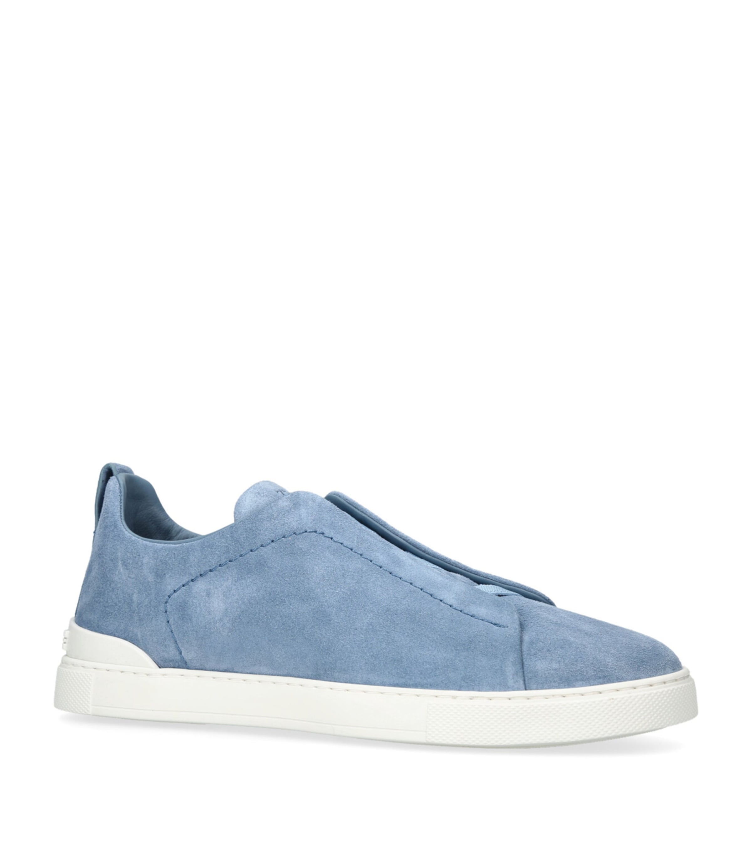 Suede Triple Stitch Sneakers MID BLUE Image 3