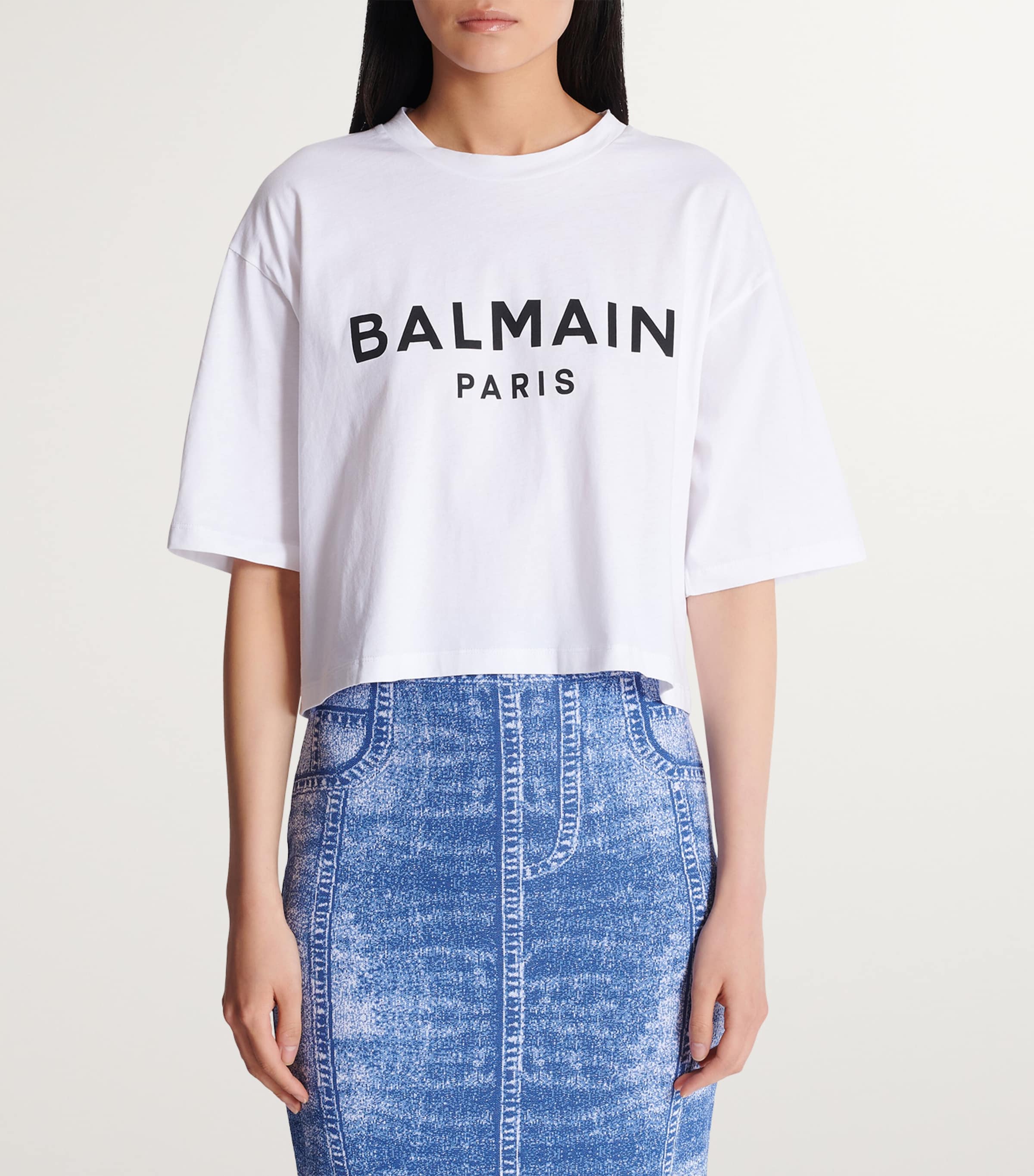 Cropped Logo T-Shirt GAB BLANC/NOIR Image 3