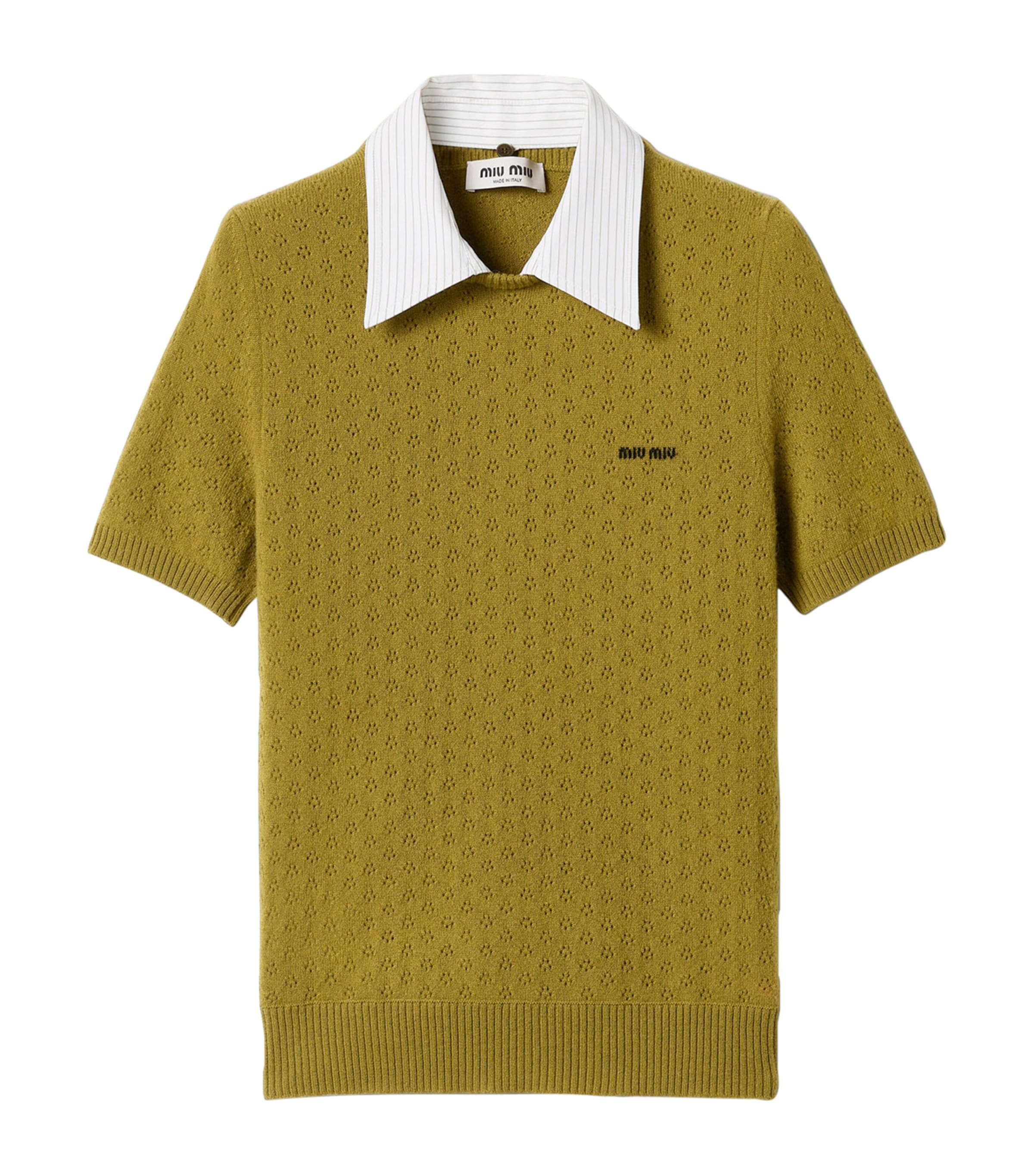 Miu Miu Womens Cashmere Detachable-Collar Sweater Image 1