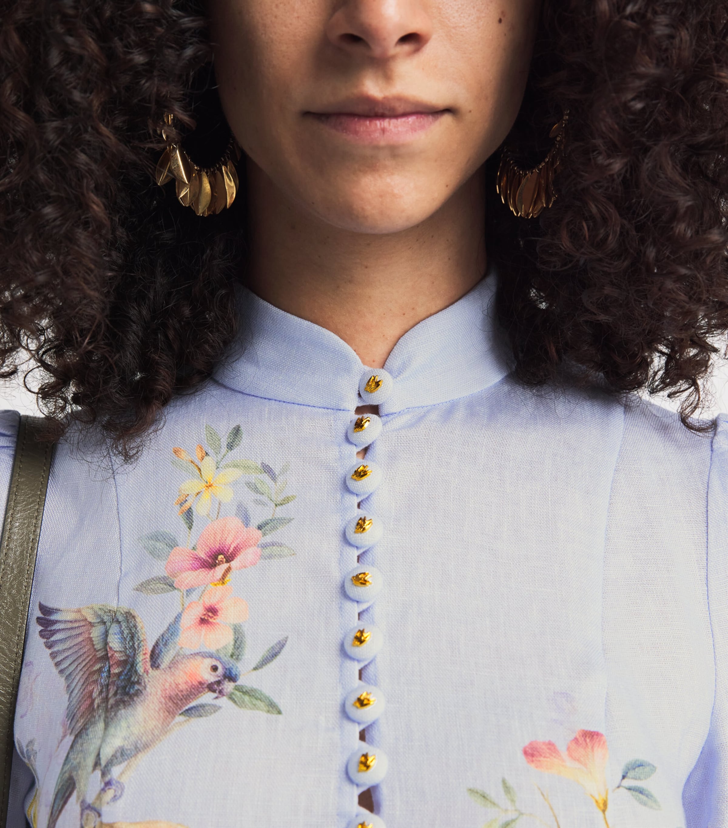 Linen Rebellion Floral Mini Dress BLAV BLUE AVIARY Image 6