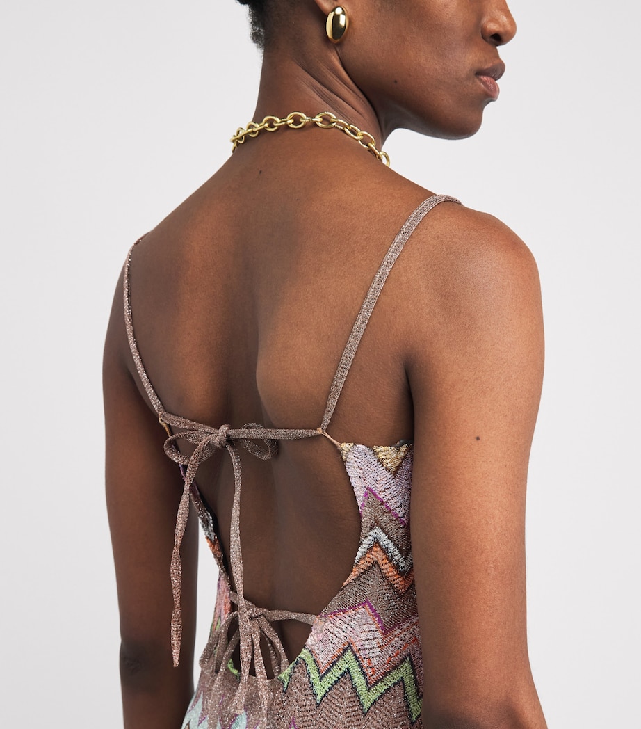 Metallic-Thread Zigzag Mini Dress SM9YKMULTICOLOUR Image 5