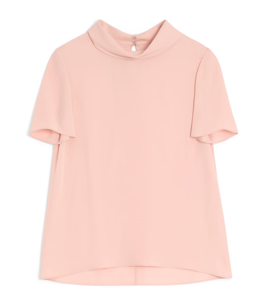 Valentino Womens Silk Layered Collar T-Shirt Image 1