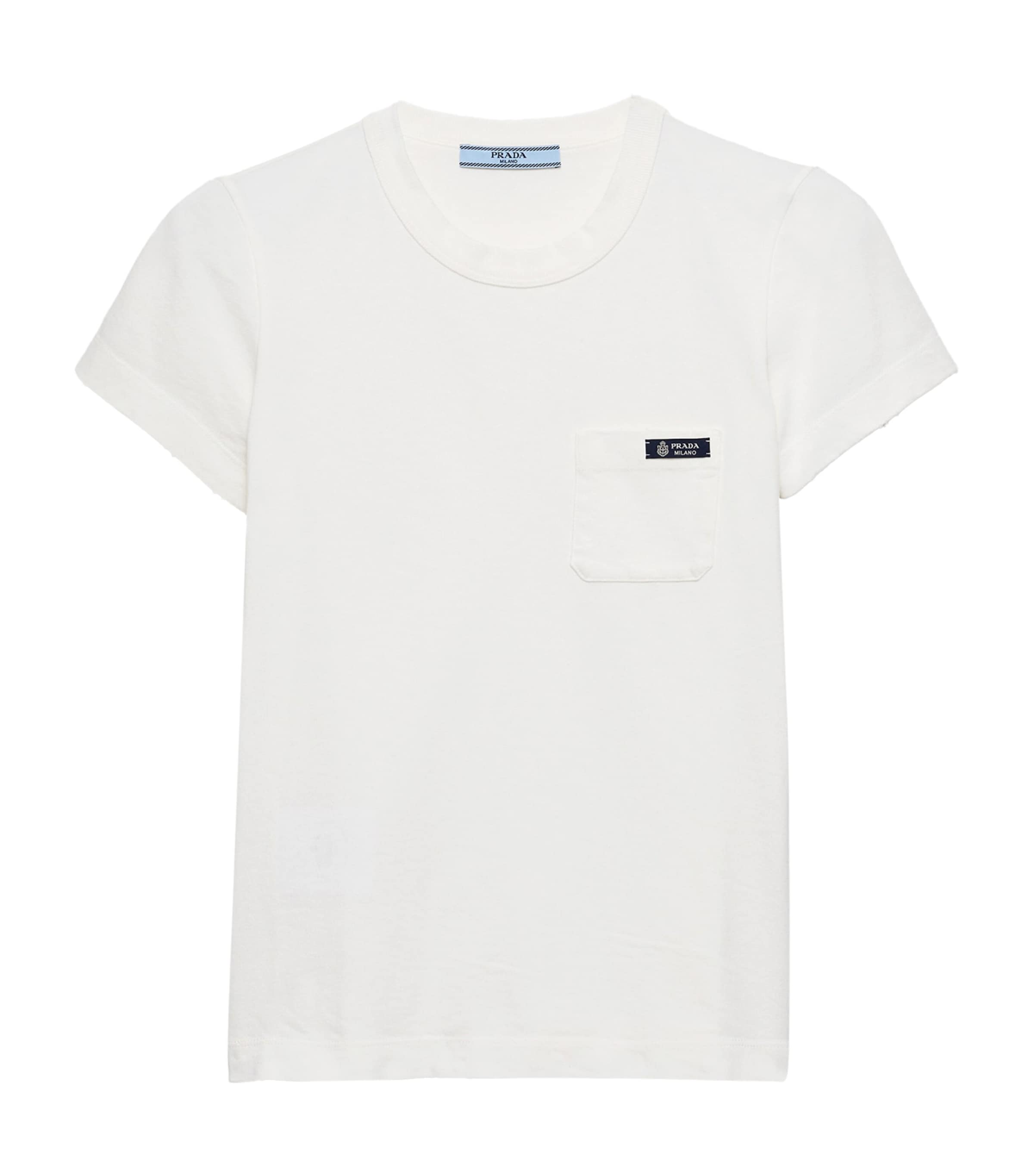 Prada White Cotton Jersey Logo T-Shirt | Harrods UK