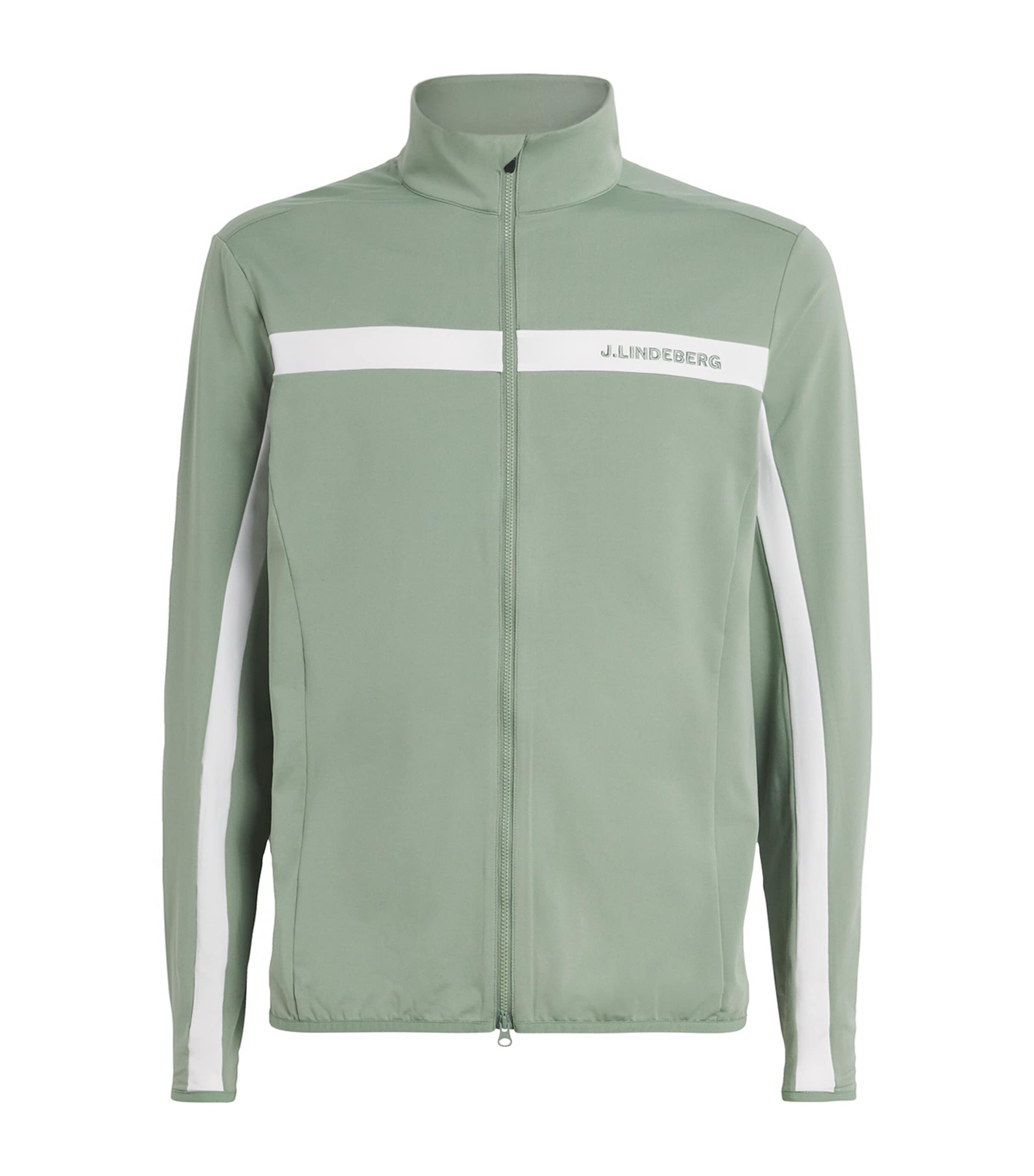 J Lindeberg Mens Jarvis Zip-Up Mid Layer Hedge Green Image 1
