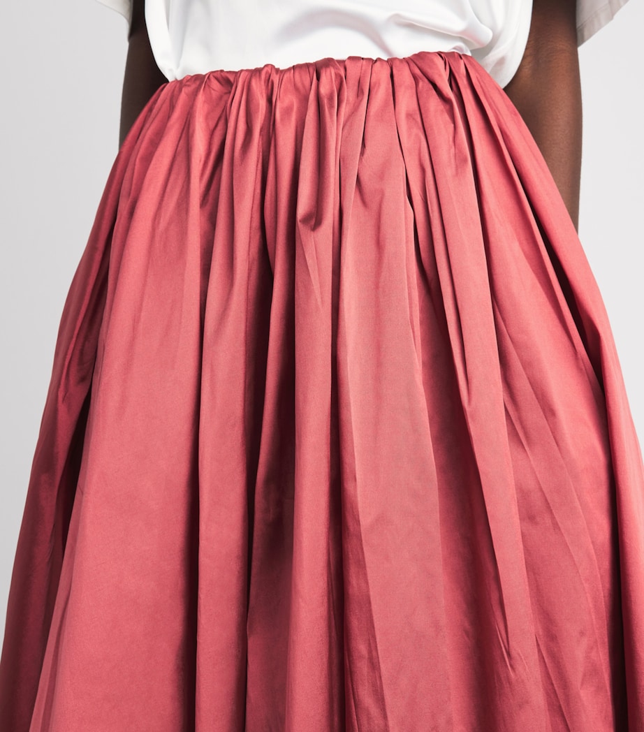 Abadia Womens Pleated Bodice Maxi Dress Red Image 3