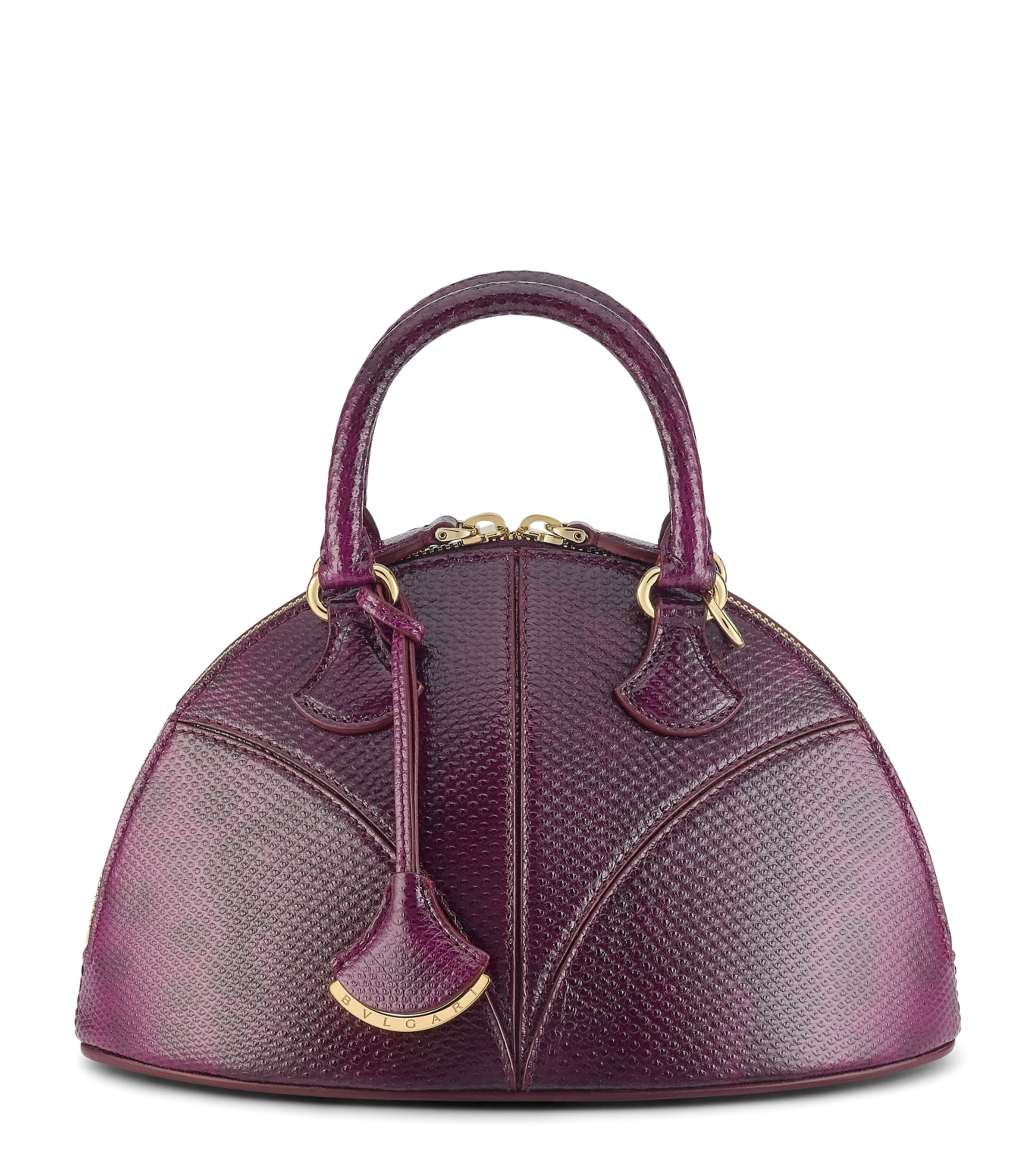 Bvlgari Small Leather Marquise Top-Handle Bag Purple Image 1