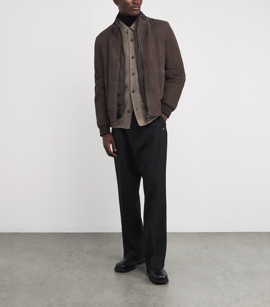 Suede Bomber Jacket 030 DARK BROWN Image 2