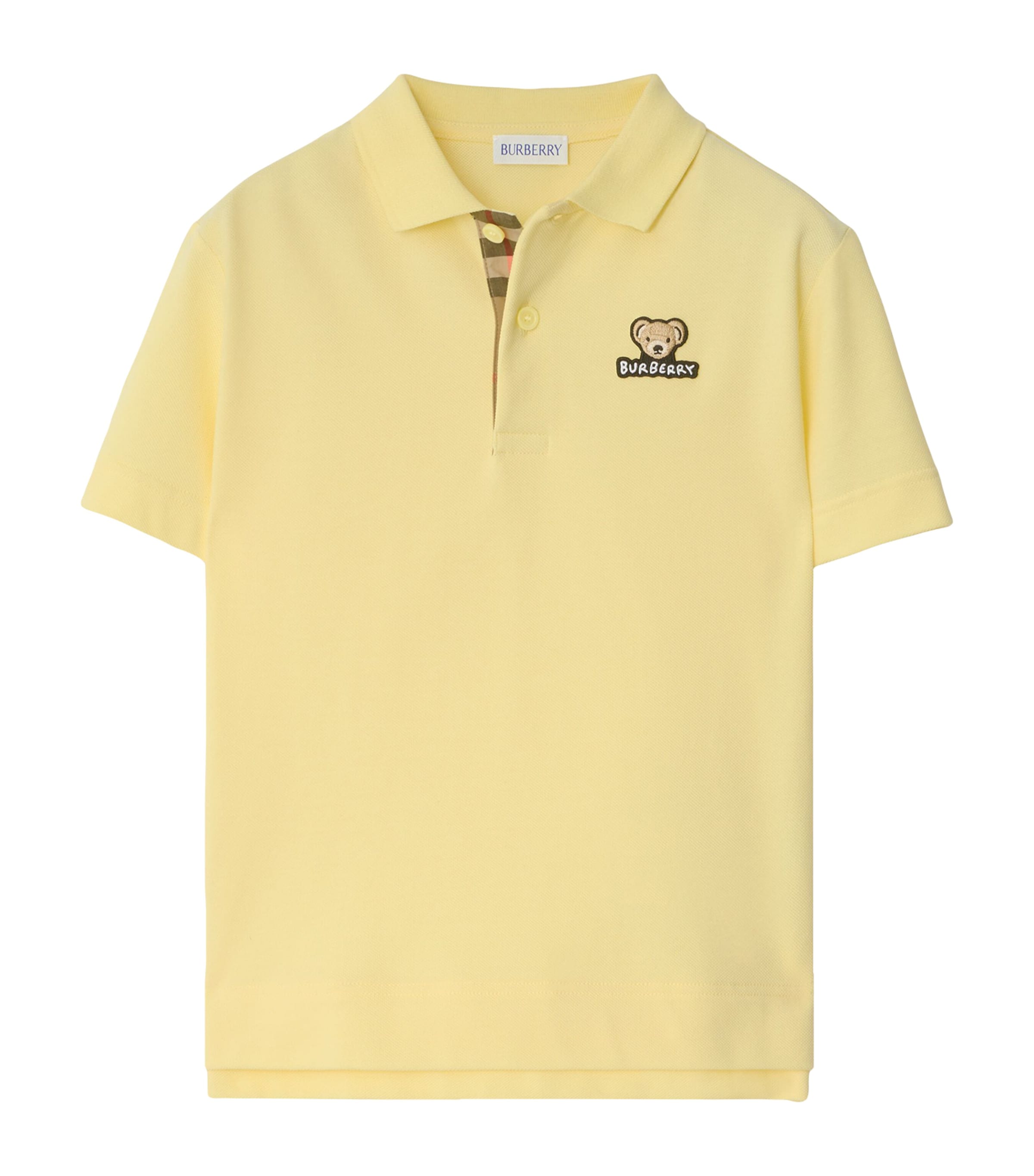 Burberry Cotton Polo Shirt In Yellow