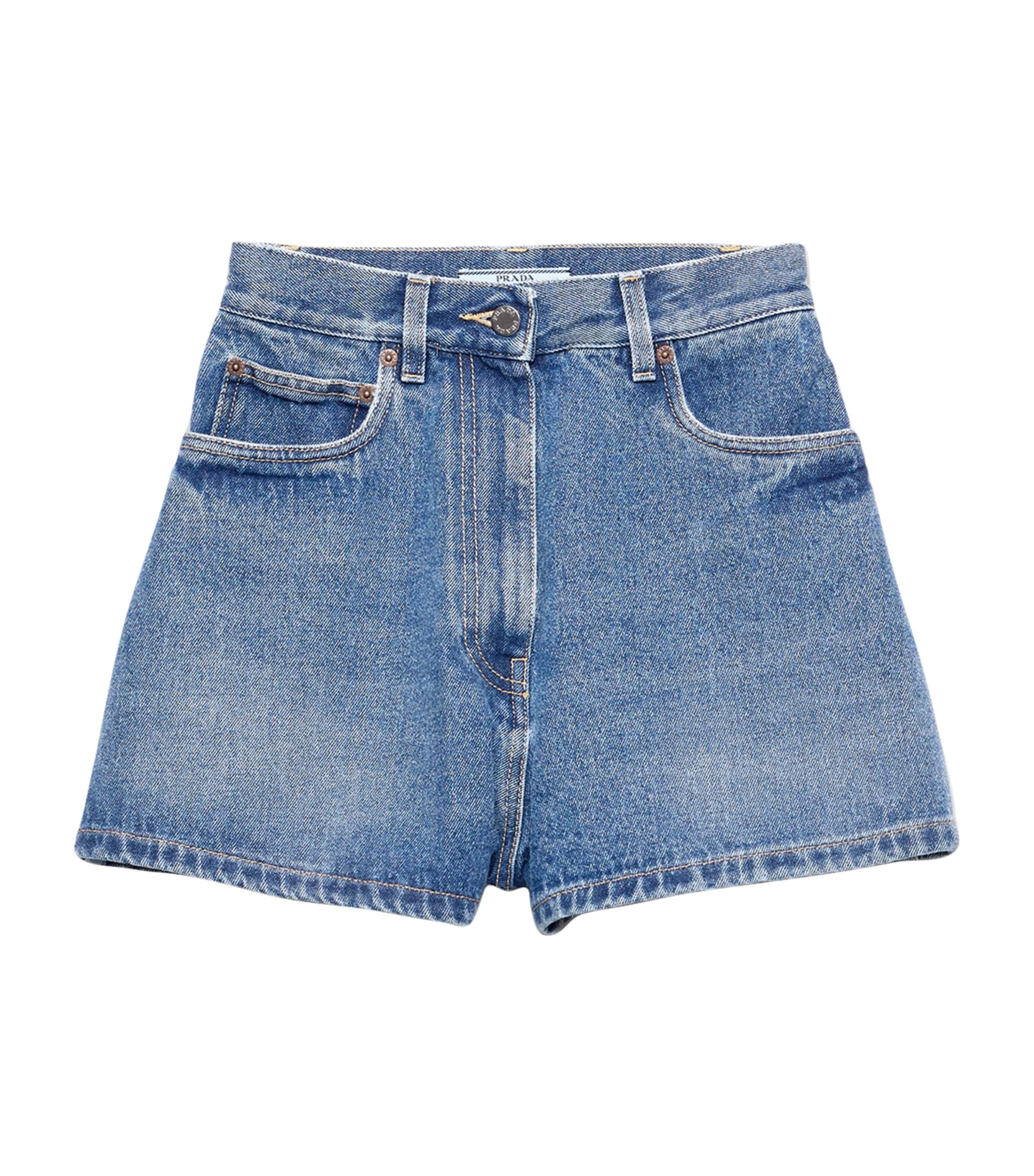 Denim High-Waist Shorts F0V3N Image 1