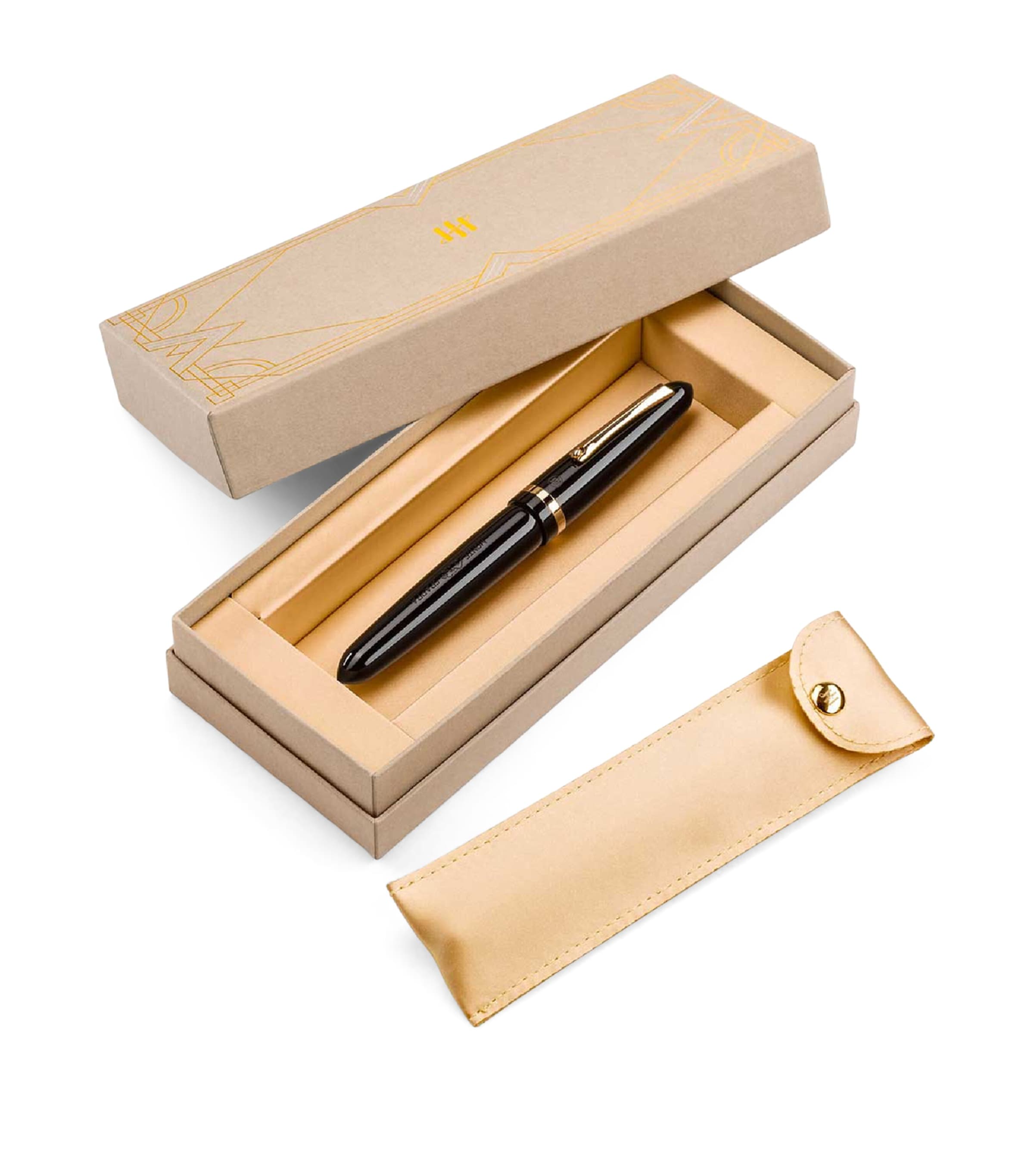 Gold-Plated Venetia Fountain Pen BLACK Image 2