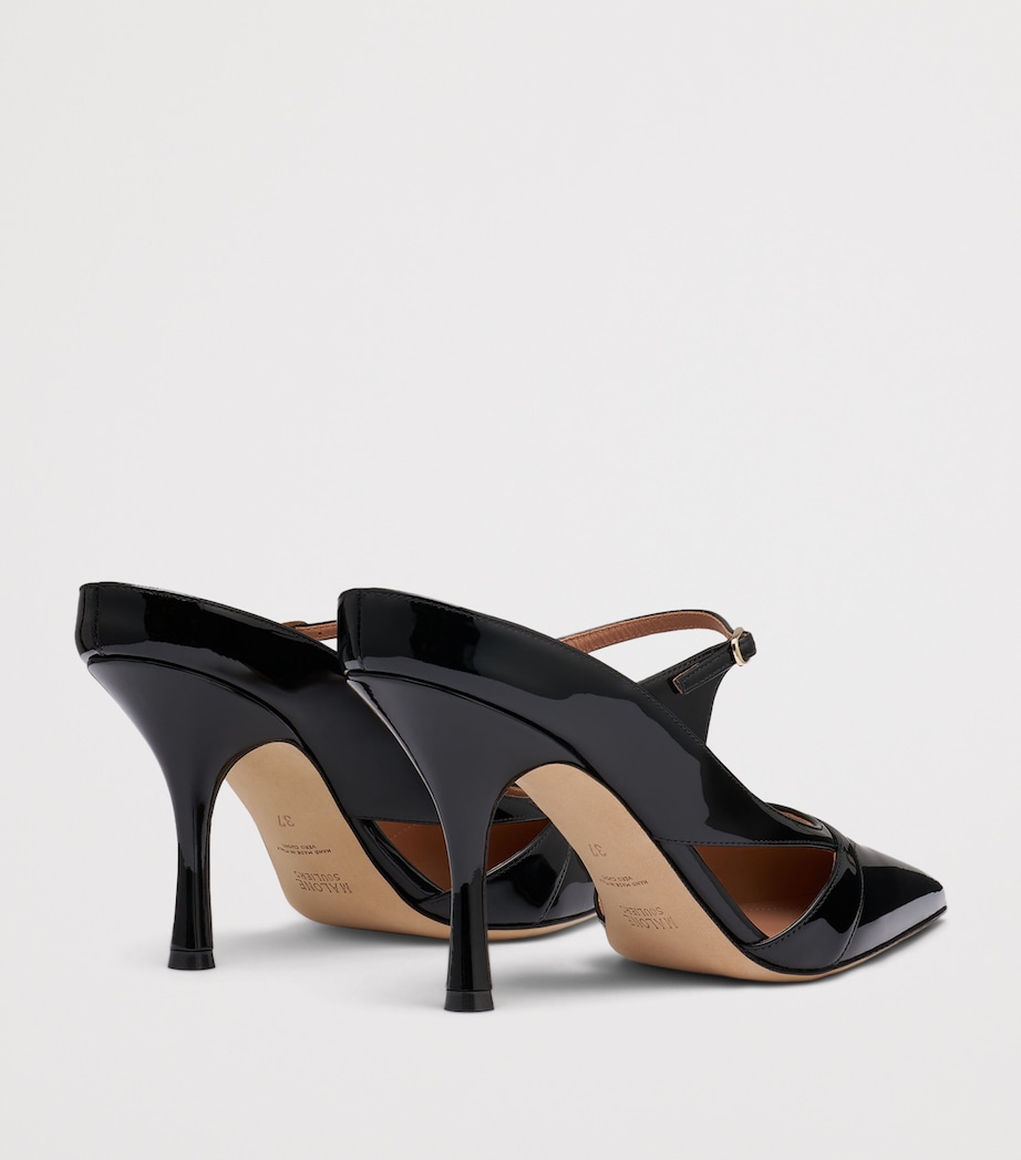 Malone Souliers Patent Leather Patty Heeled Mules 90 Black Image 4