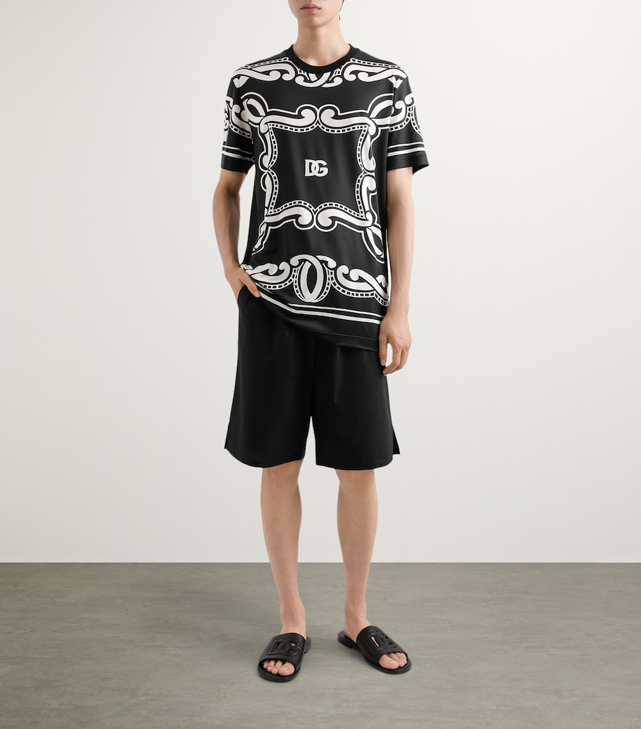 Silk Logo Print T-Shirt HN9RA-BANDANA NERO Image 2