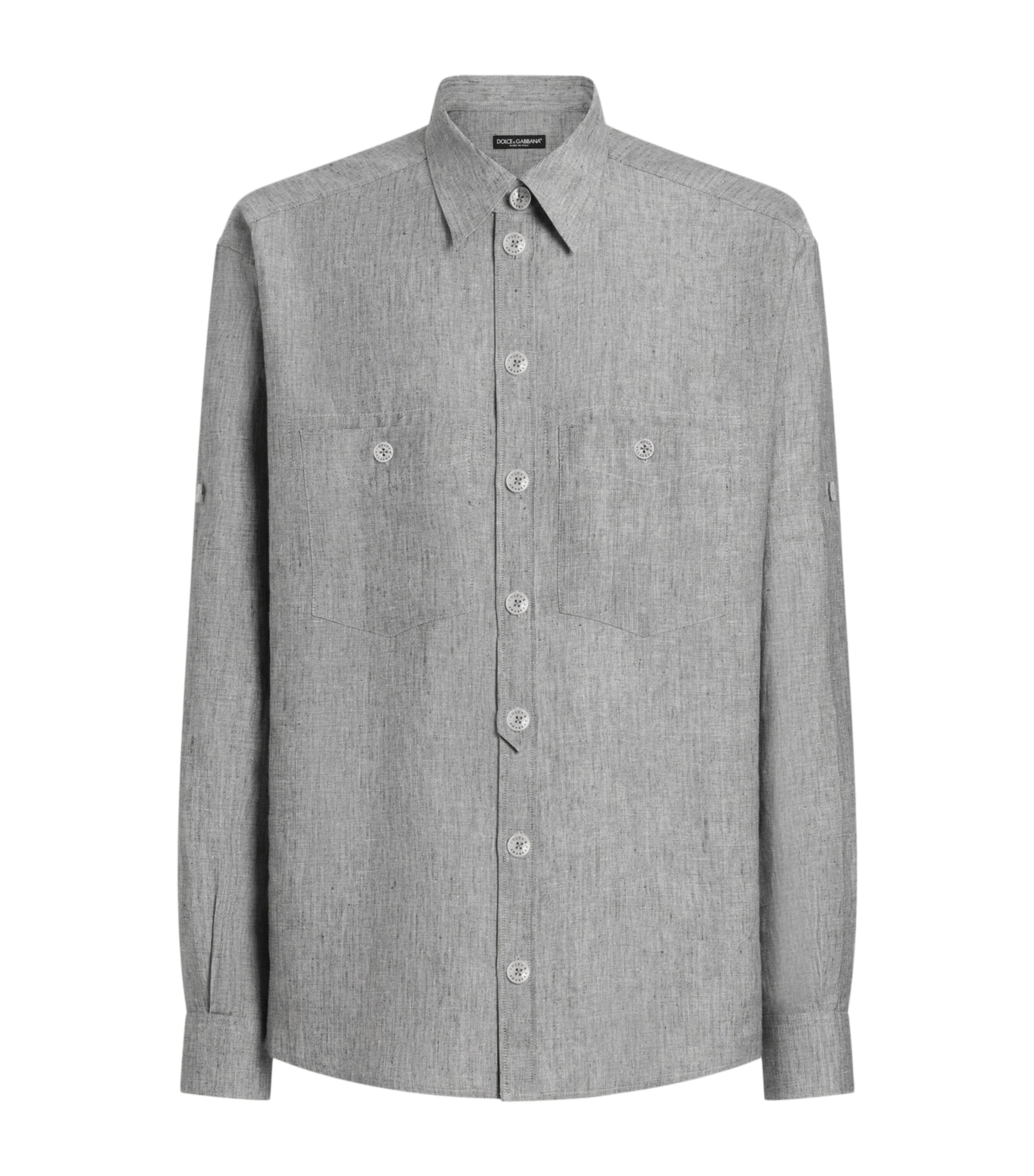 Linen Shirt S8290-MELANGE GREY Image 1