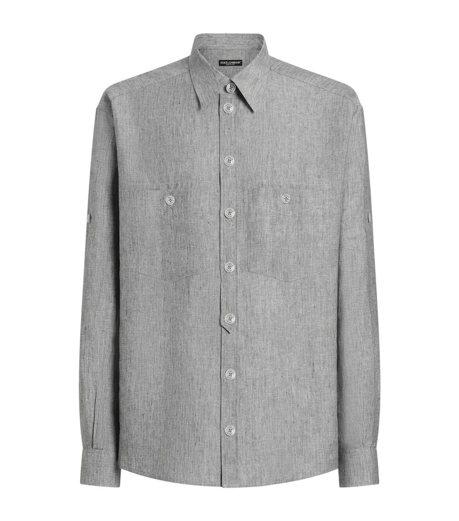 Linen Shirt S8290-MELANGE GREY Image 1
