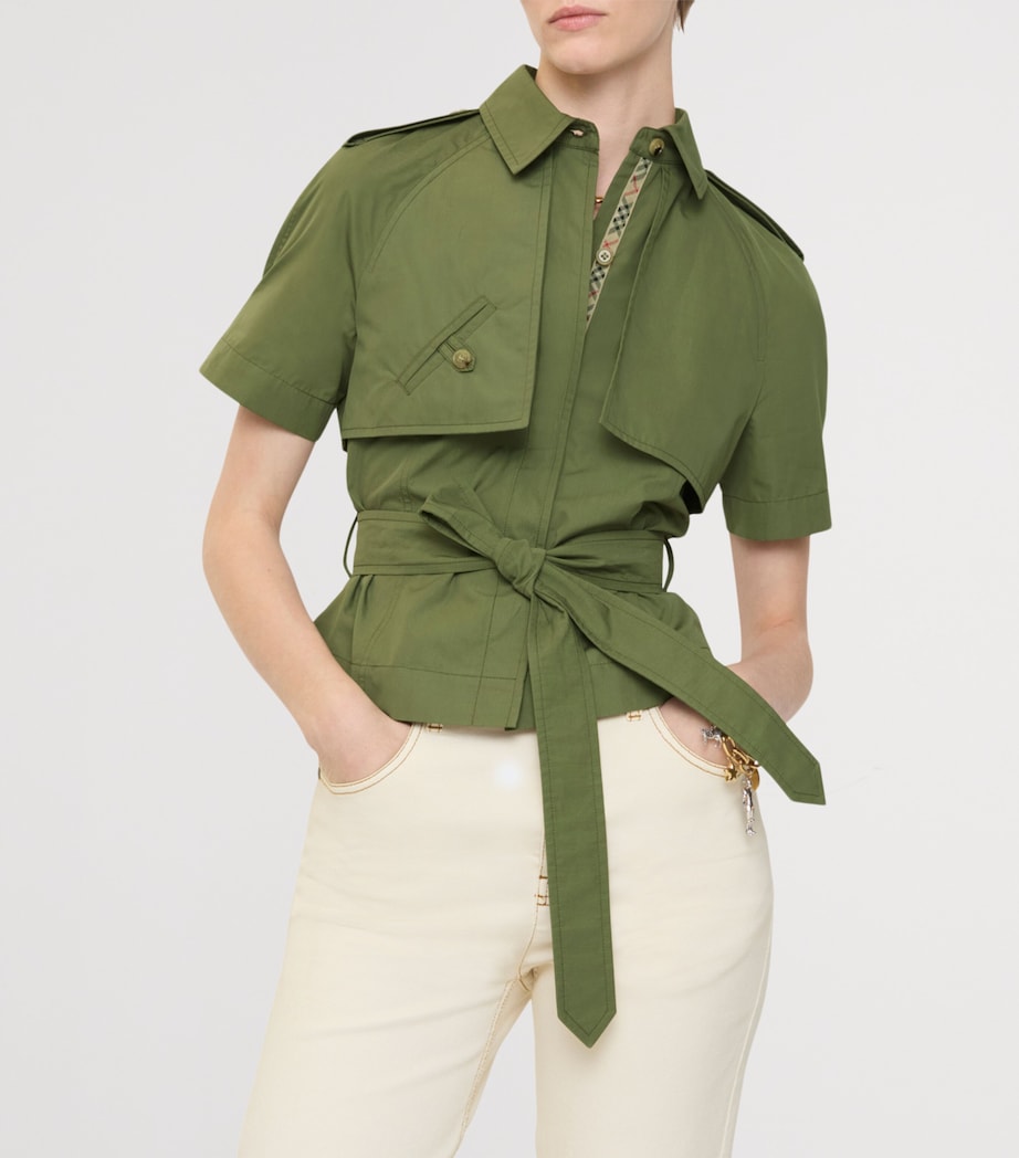 Cotton Poplin Trench Shirt PASTURE Image 2