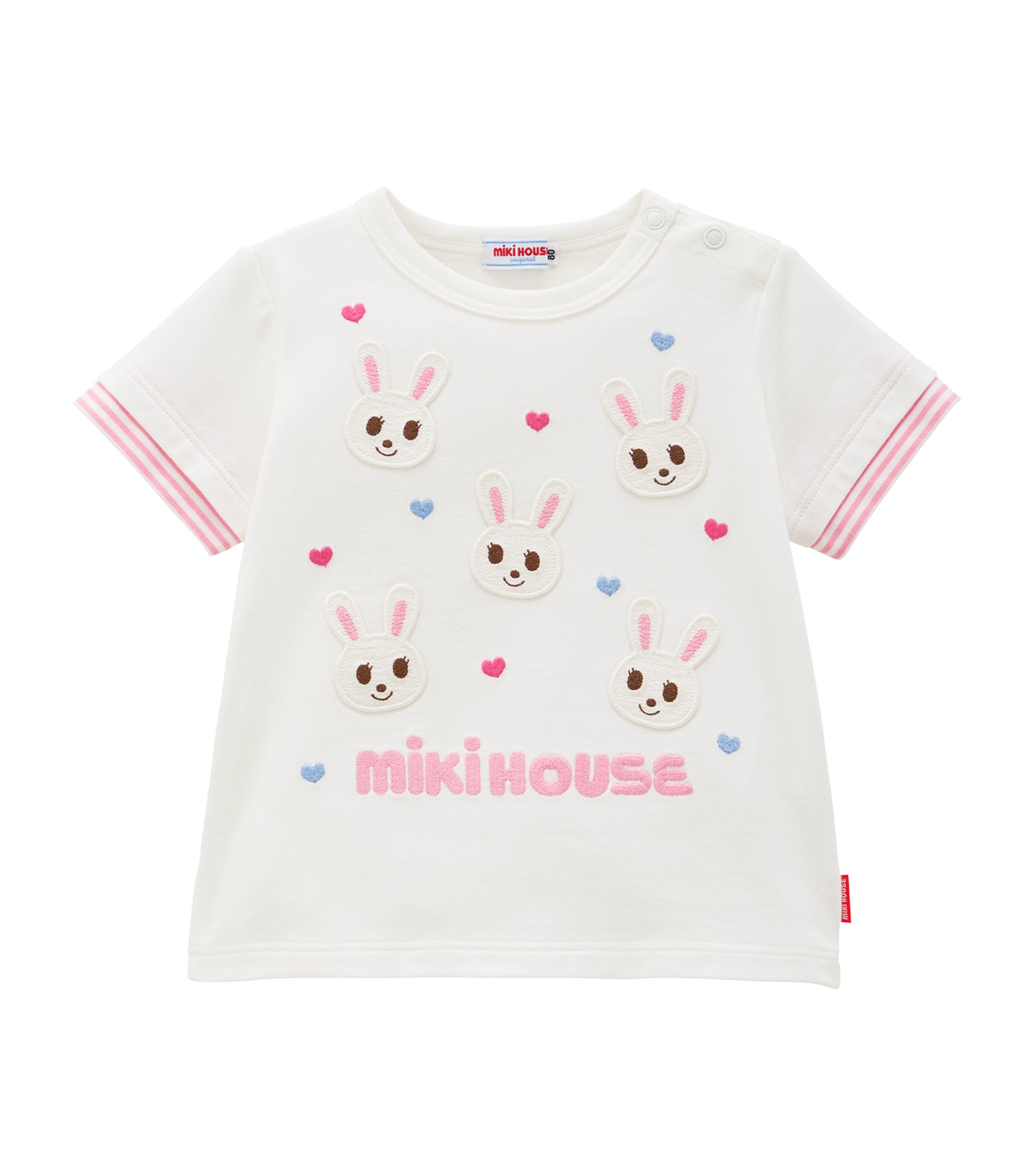 Miki House Kids' Cotton Logo T-shirt In White