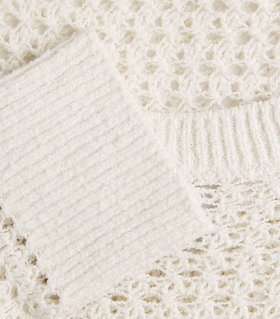 Eleventy Womens Silk Open-Knit Sweater Avorio Image 6