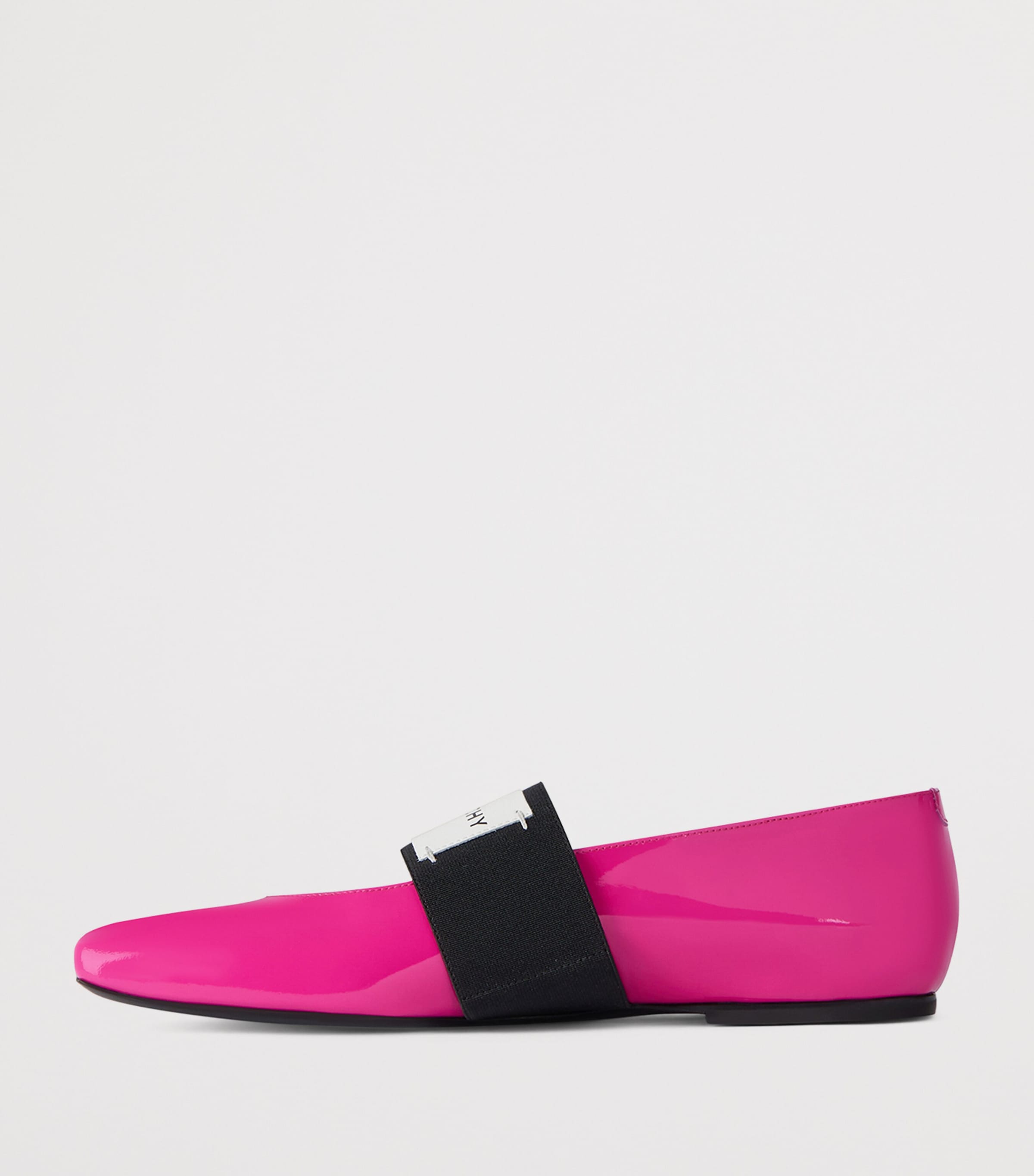 Patent Leather Square-Toe Ballet Flats FUCHSIA Image 3