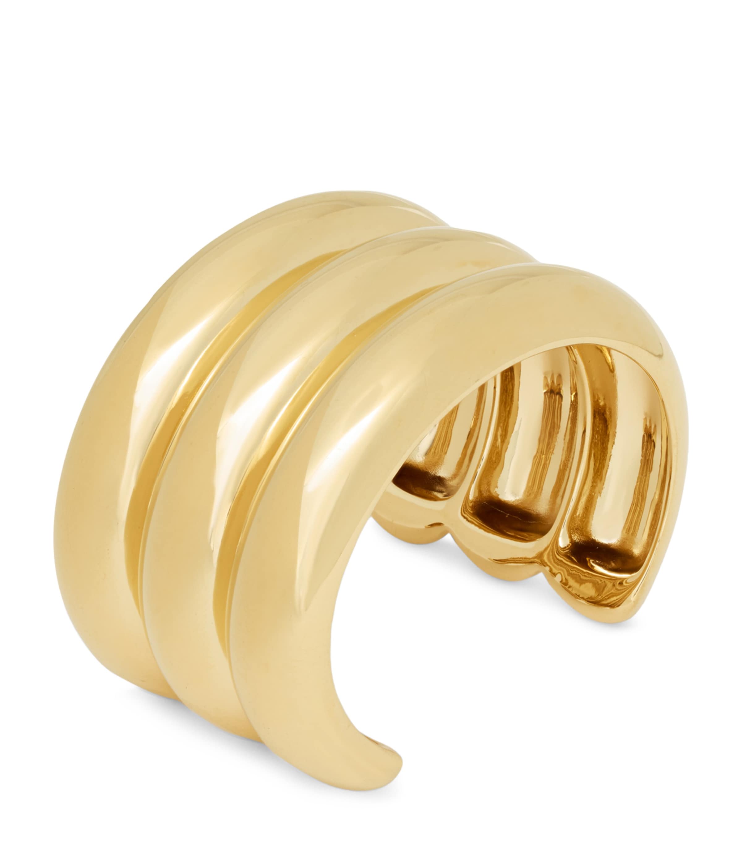 Saint Laurent High Deco Cuff Bracelet In Metallic