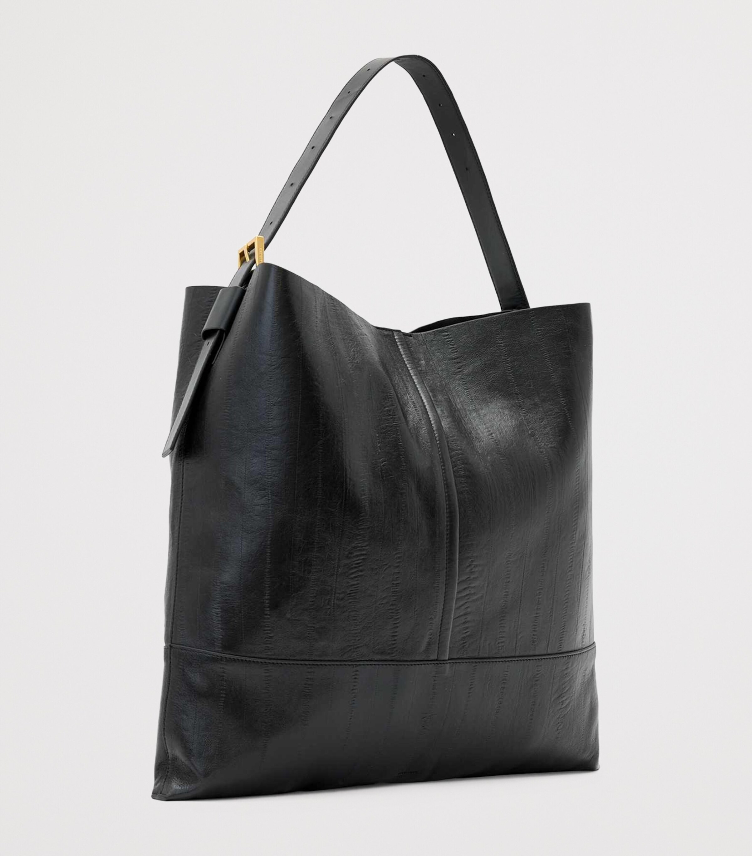 AllSaints Leather Asha Eel Shoulder Bag Black Image 4